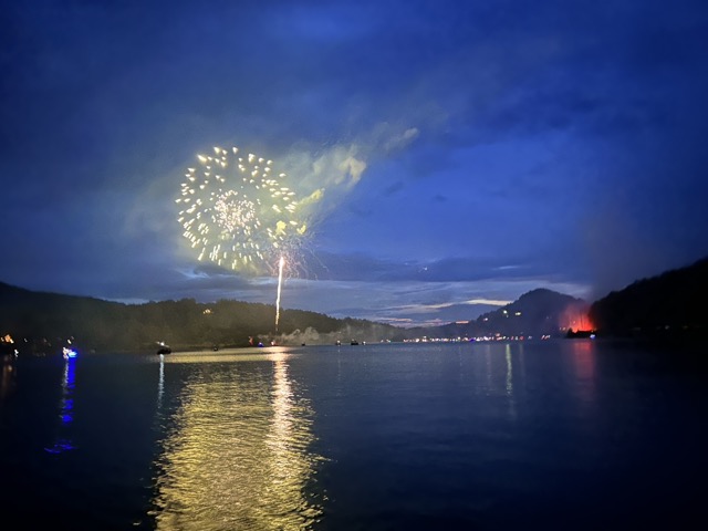 Fireworks from our dock on the 4th of July