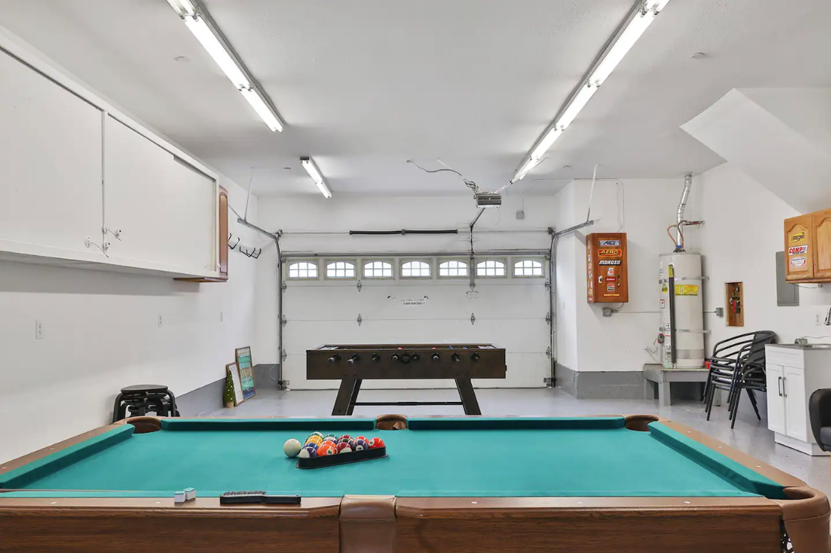 Enjoy some fun downtime in our spacious game room, featuring both a pool table and a foosball table