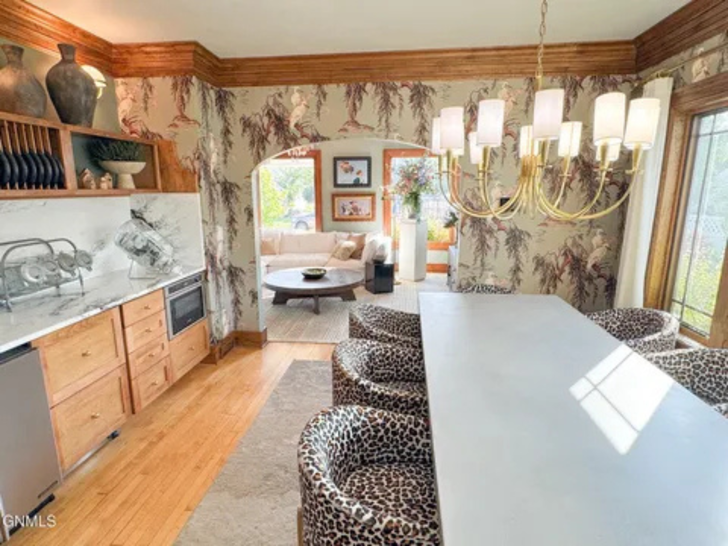 Between the bar seating and the breakfast nook, this space feels made for slow mornings.