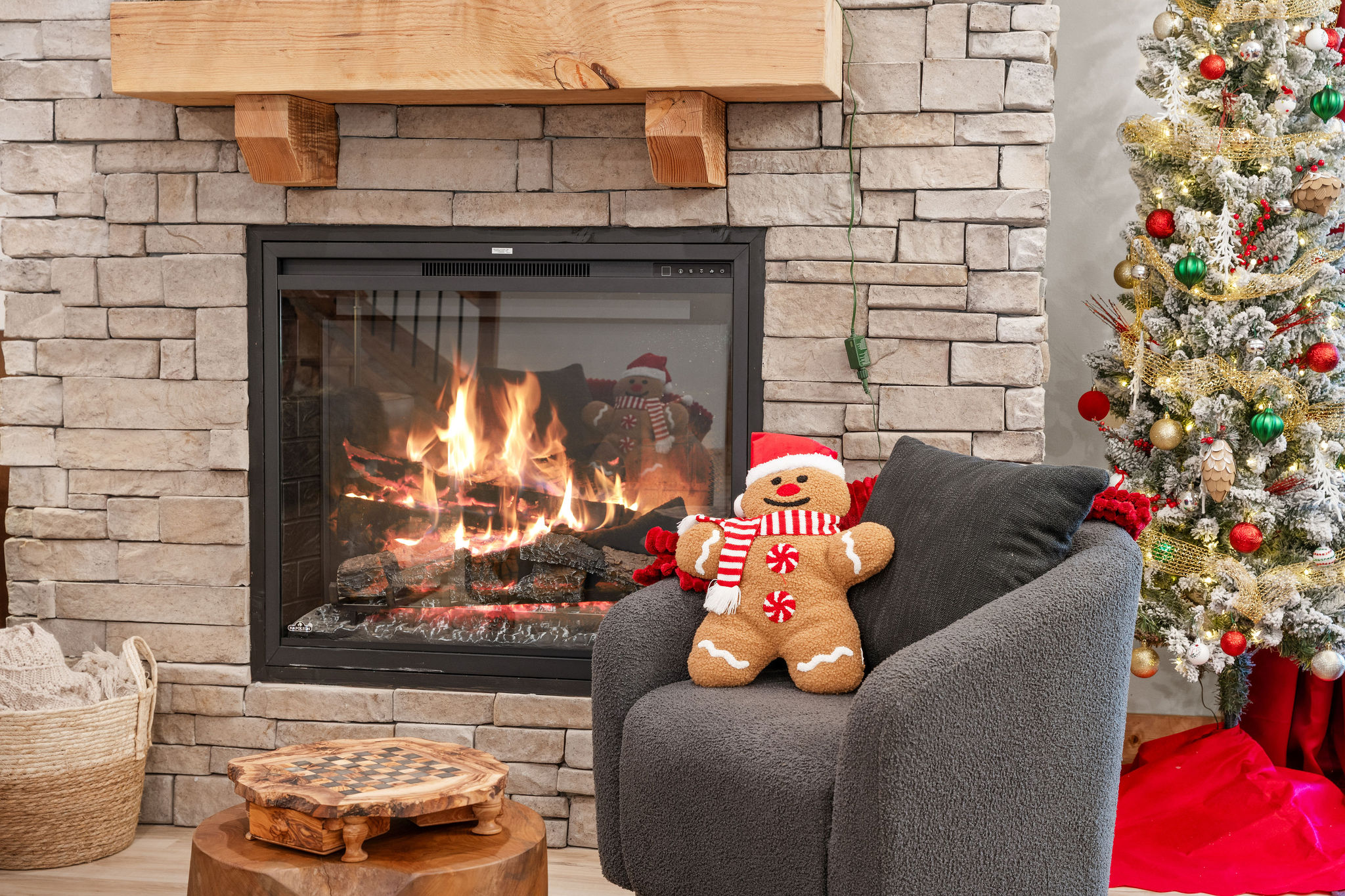 Snuggle up to the fire and enjoy a cup of hot cocoa