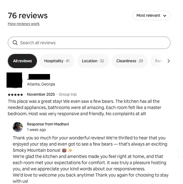 Nov 2025 guest review