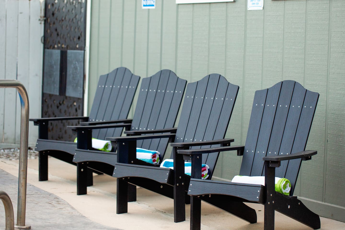 Revel in the comfort of our poolside Adirondack chairs, the ideal place to unwind after a day of exploration.