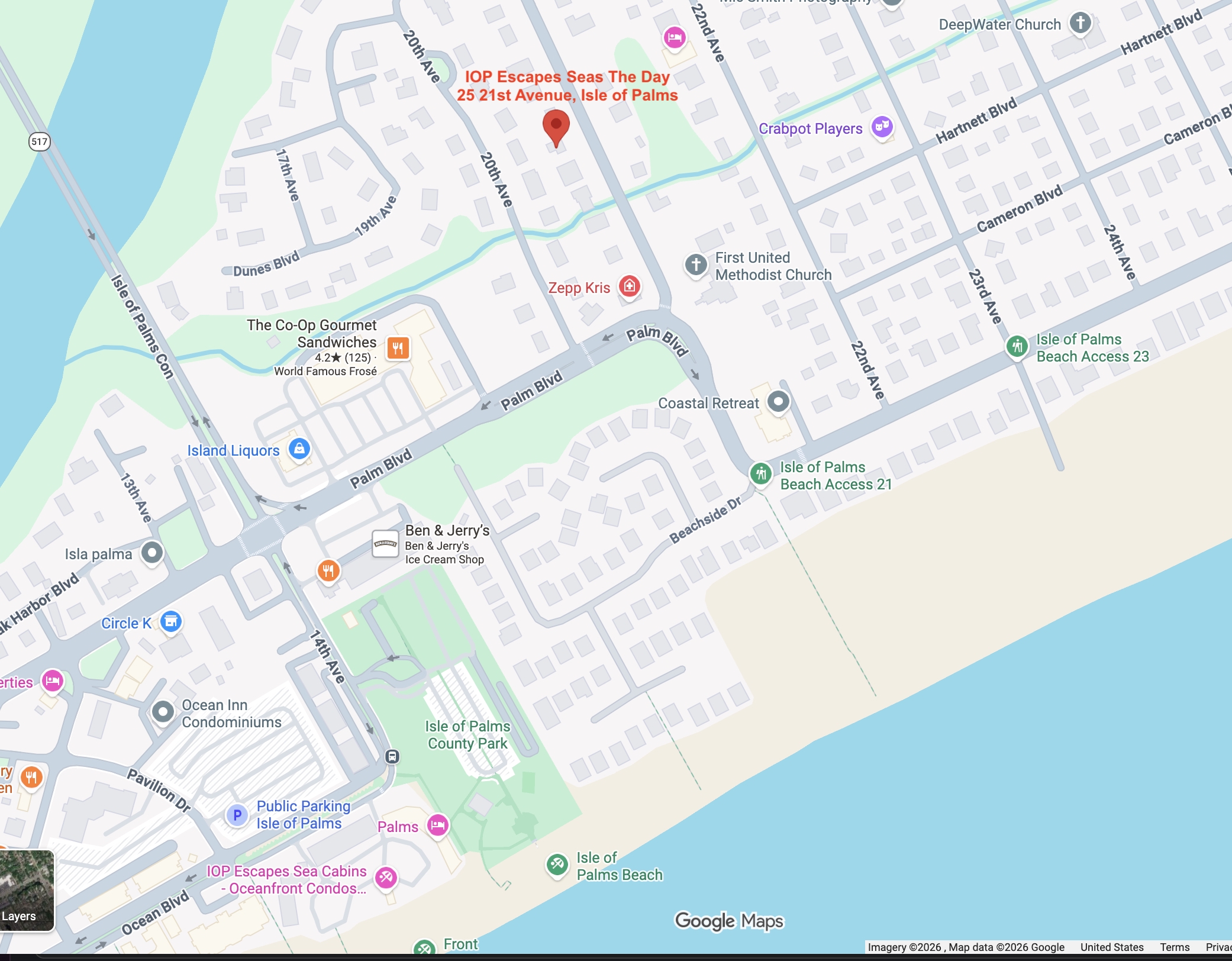 25 21st Ave Isle of Palms Google Maps Location