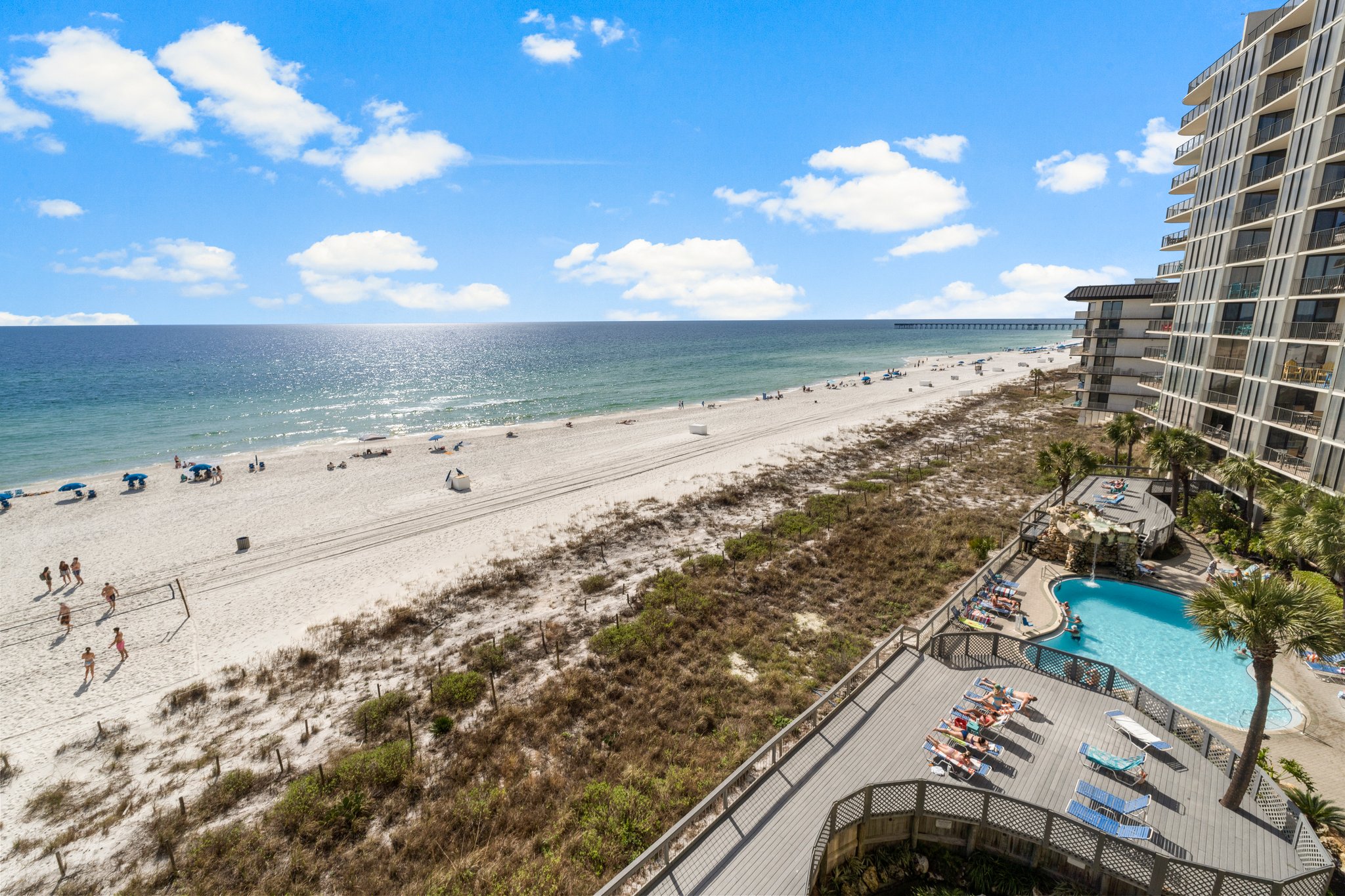 Tower 2 Pool and Beach from Balcony