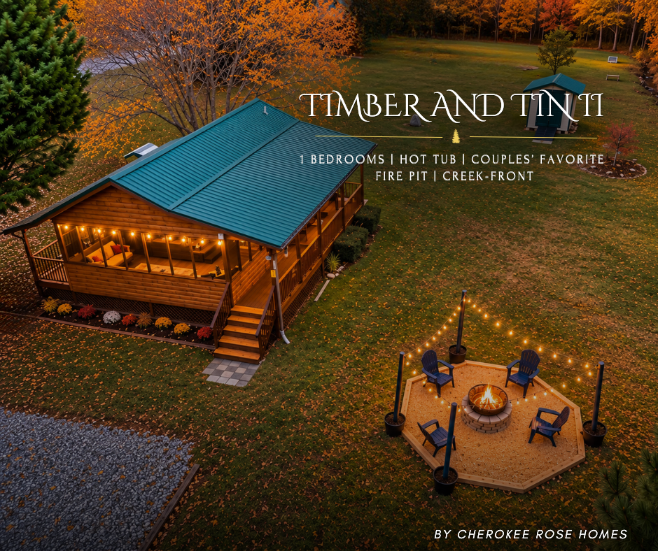 A cozy escape made for two.
The Timber and Tin Cabin 2 is the perfect romantic hideaway for couples looking to slow down, reconnect, and enjoy the mountains together.
