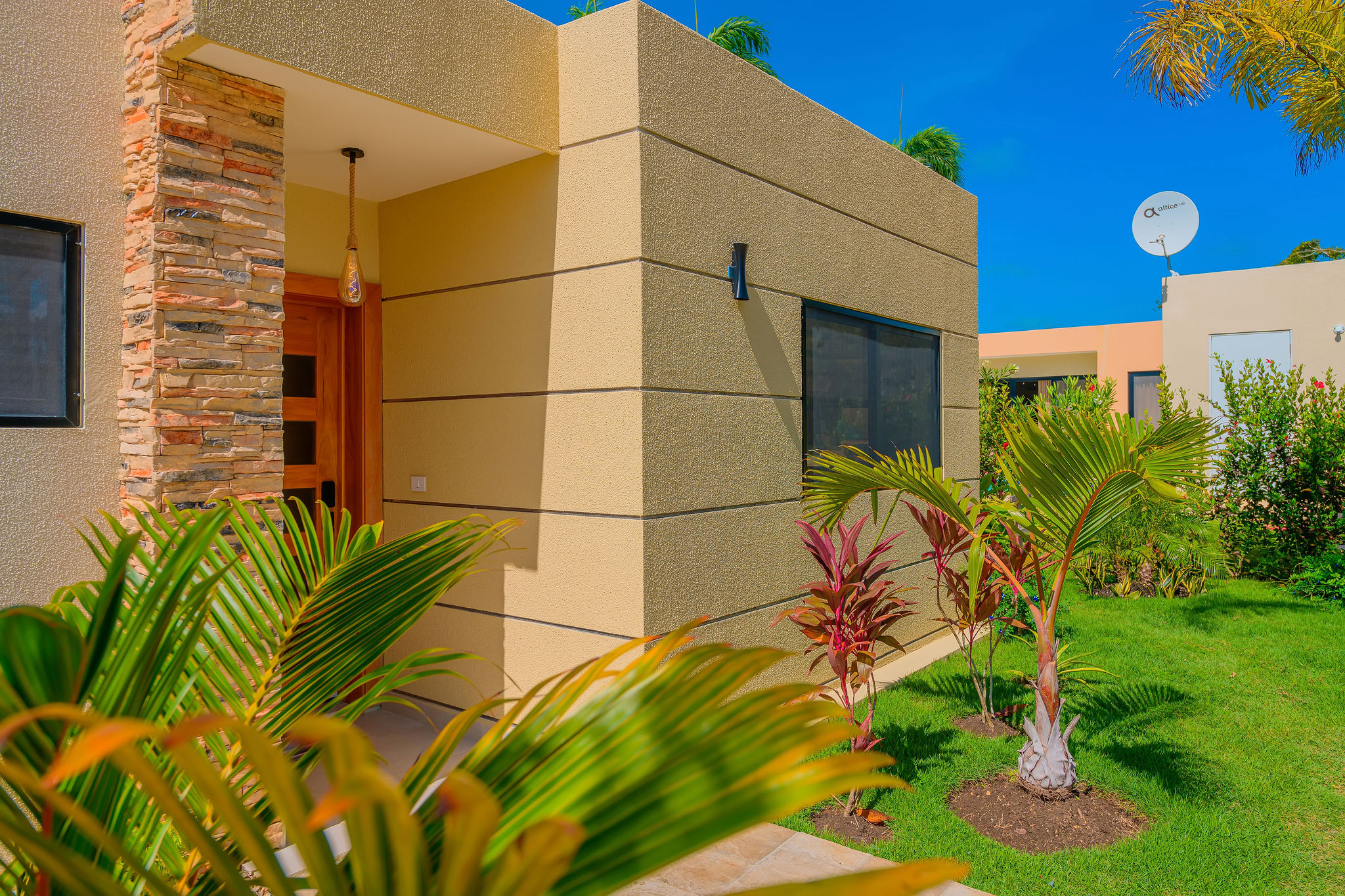 Front door and lawn