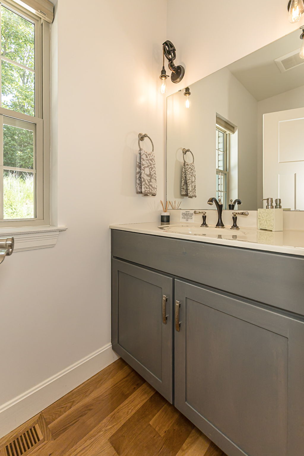 Half bath conveniently located on the main level.