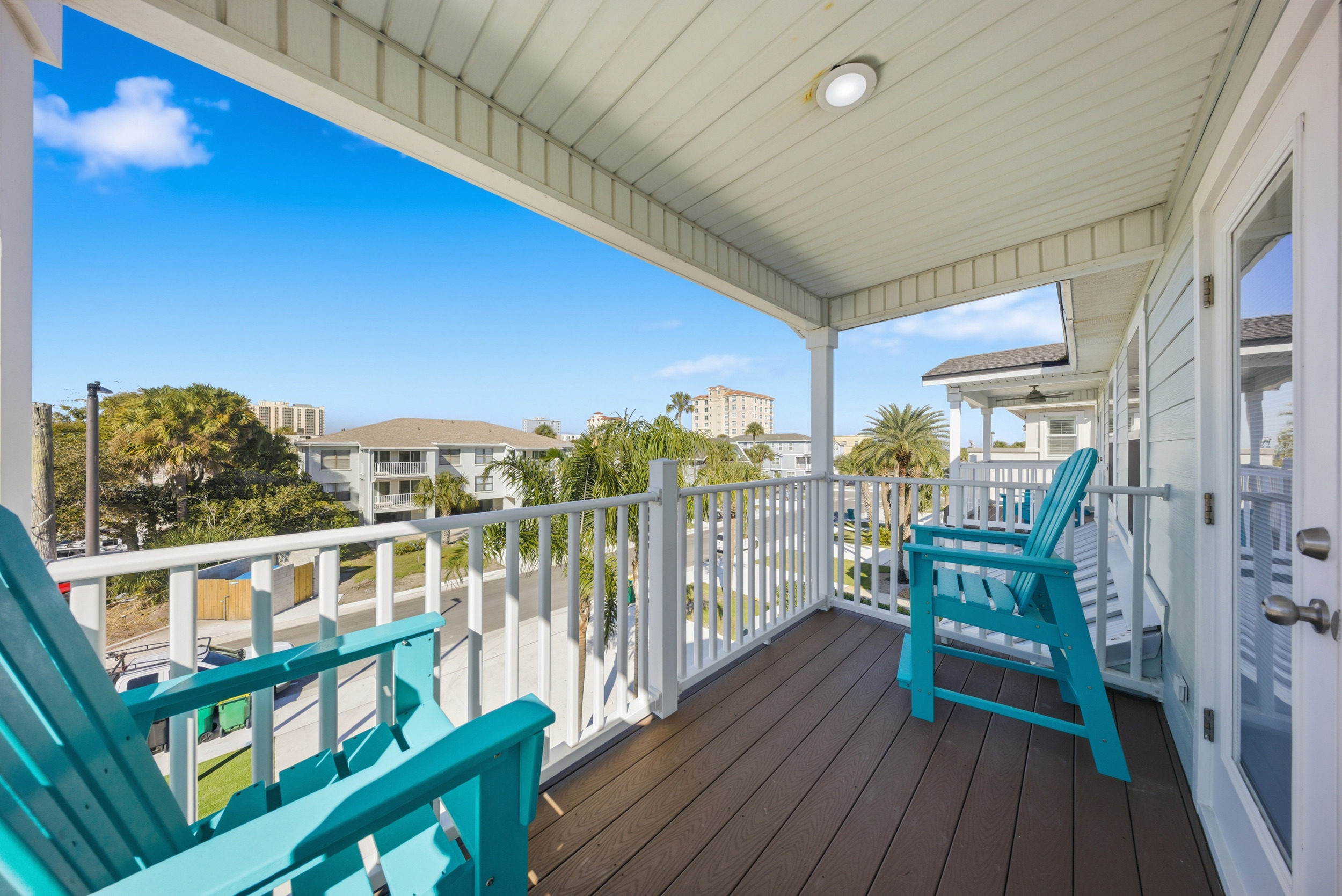 Private master balcony with morning coffee views