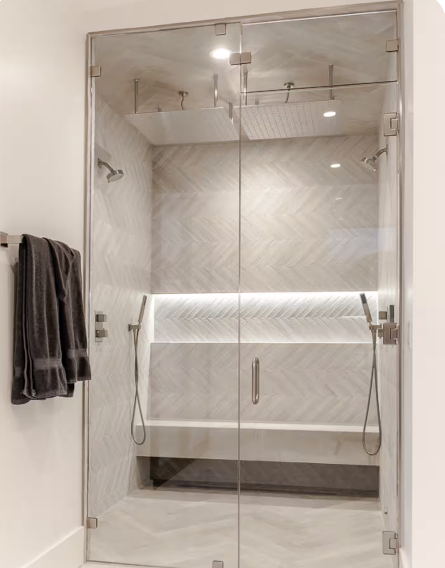 Master Shower with Double Rainfalls