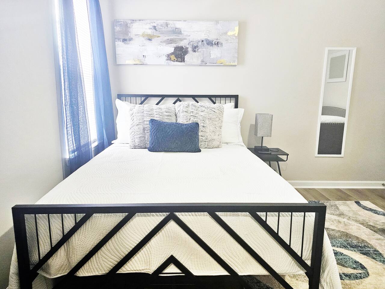 Full-size bed. 