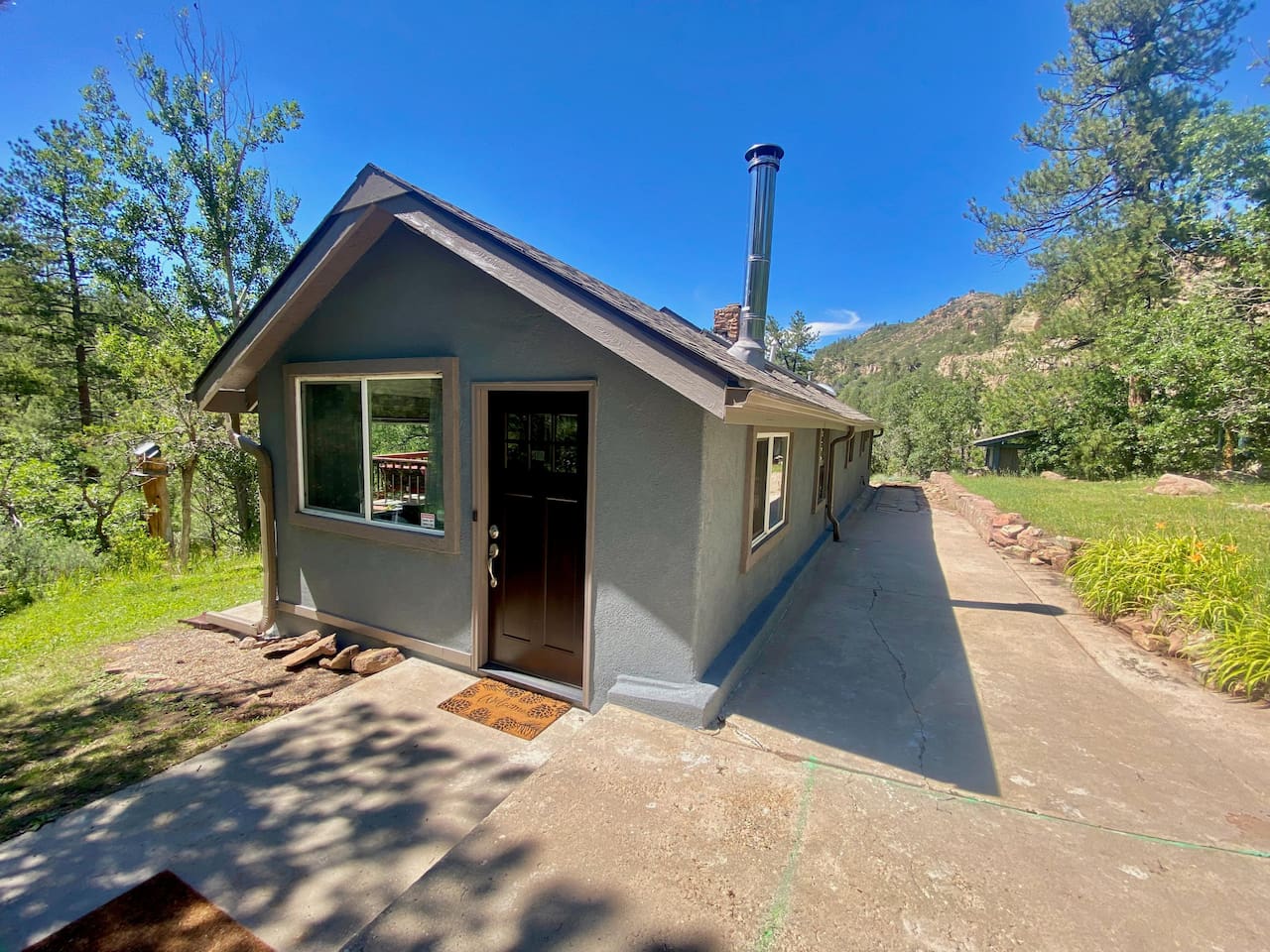 Exterior view of the front of the house. 