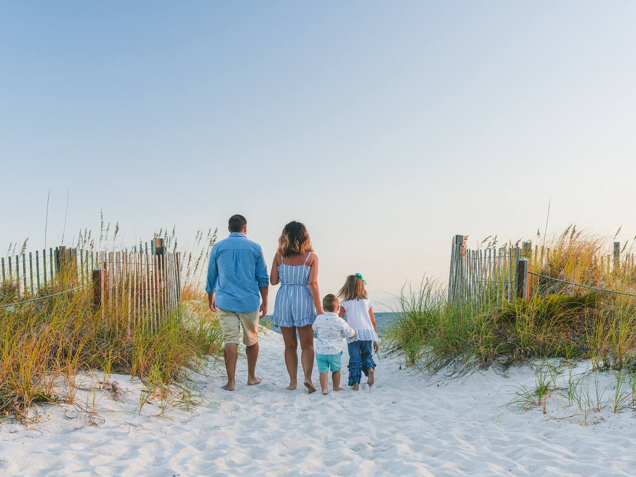 Family Strolls on the Beach