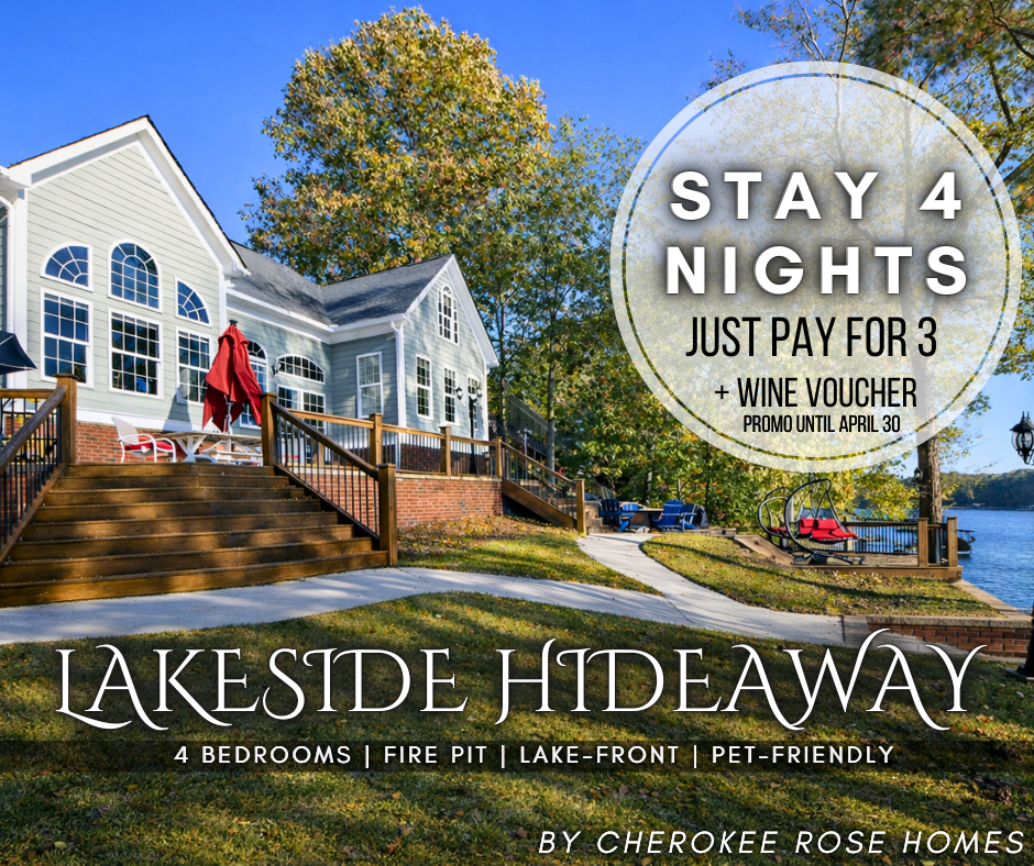 Stay 4 nights and pay for only 3. Valid for stays through April 2026. Send us a message to learn more.