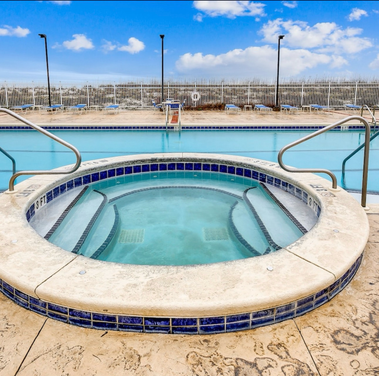 Pool & Hot Tub at Sans Souci Condo Building