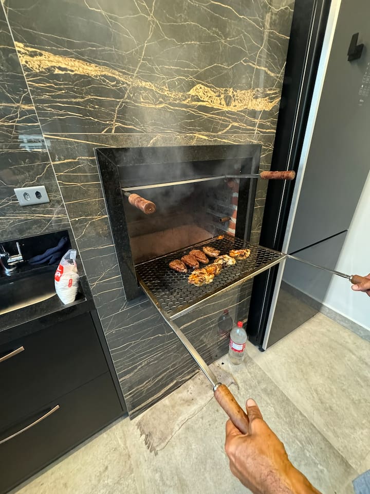 No penthouse is complete without a fully outfitted BBQ -- Brazilian churrasco! 