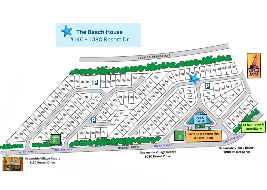 Resort map to locate your cottage easily