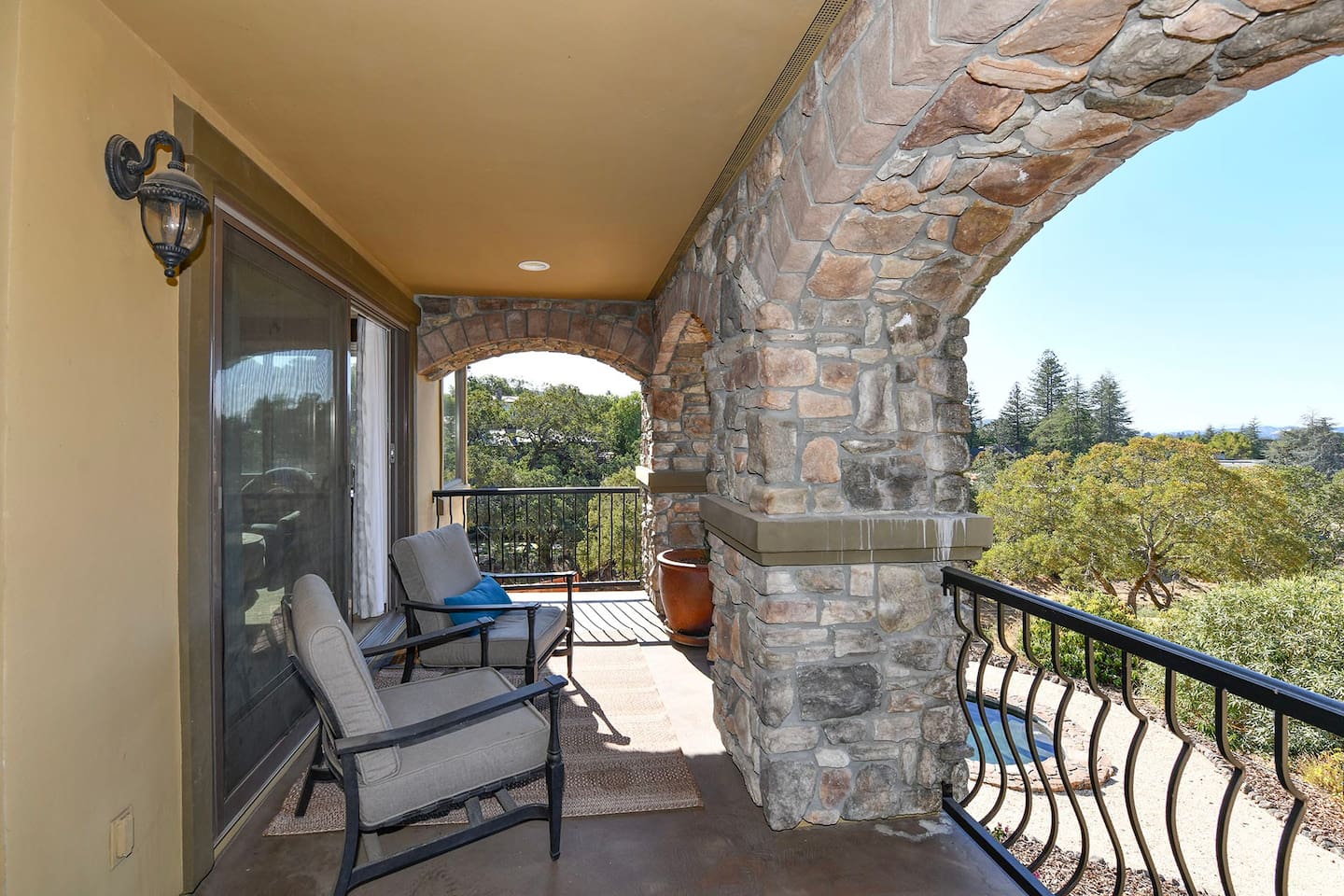 Balcony seating off of primary bedroom.