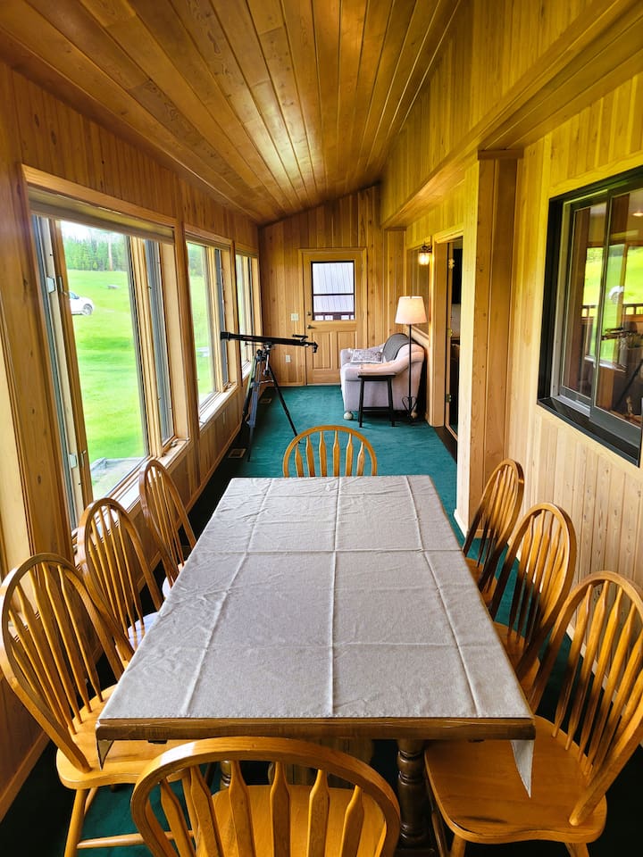 Table for 8, with bonus seating at the bar or puzzle table