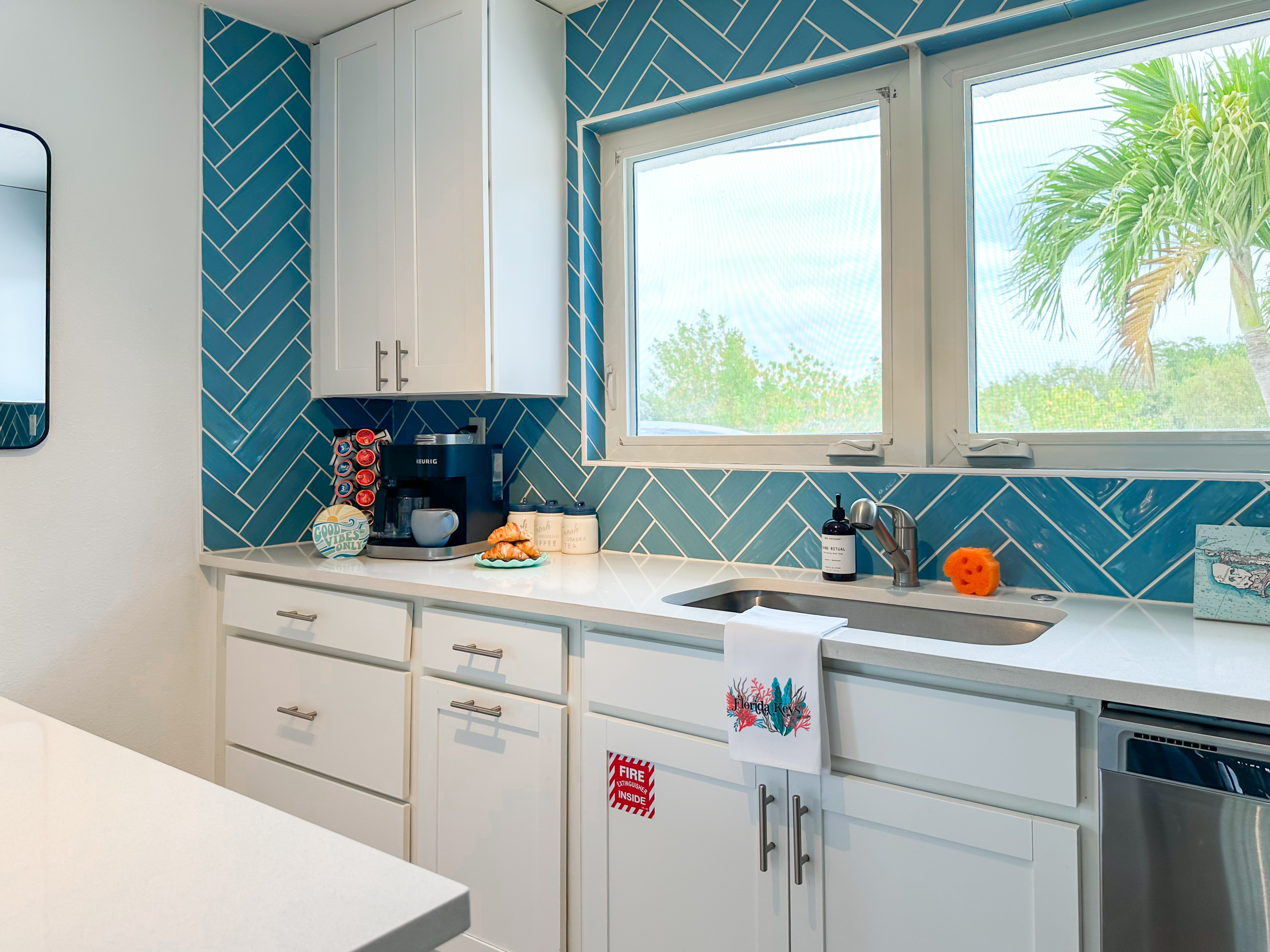 At the corner of the kitchen is our little coffee station.