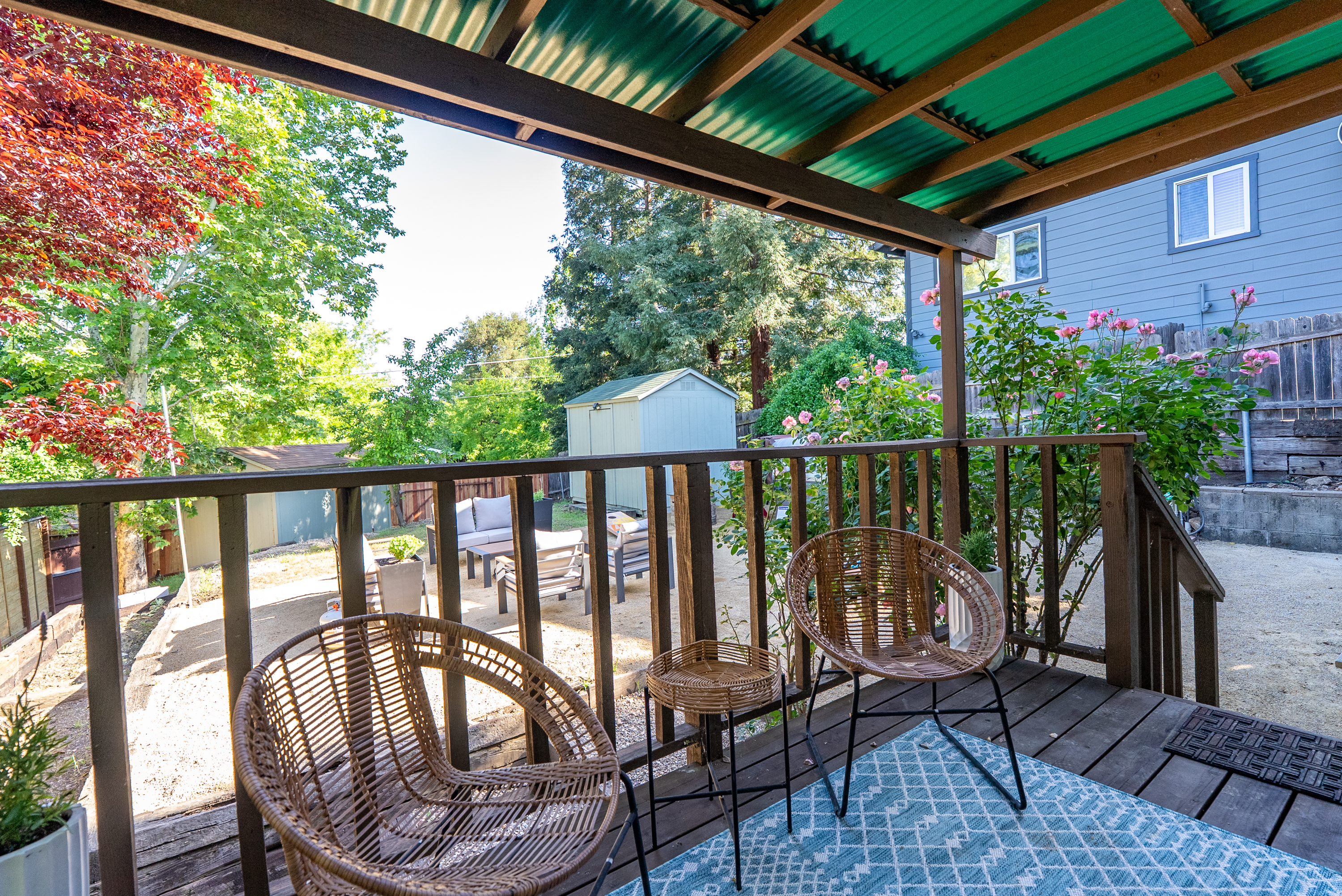 Relax in the shade of your private floral retreat.