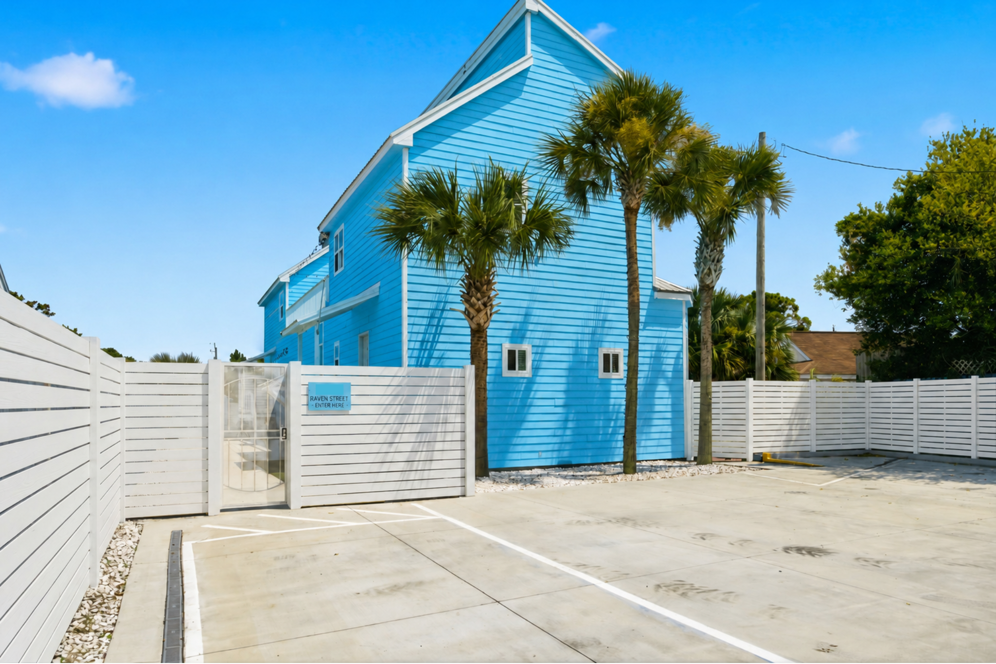 Three Palms has plenty of parking with security gate.