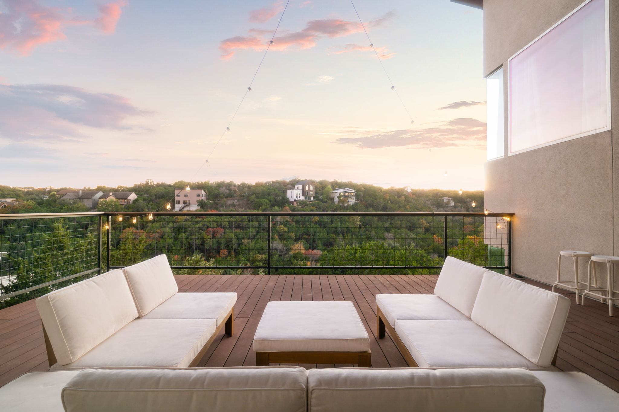 Open balcony with inviting outdoor furniture