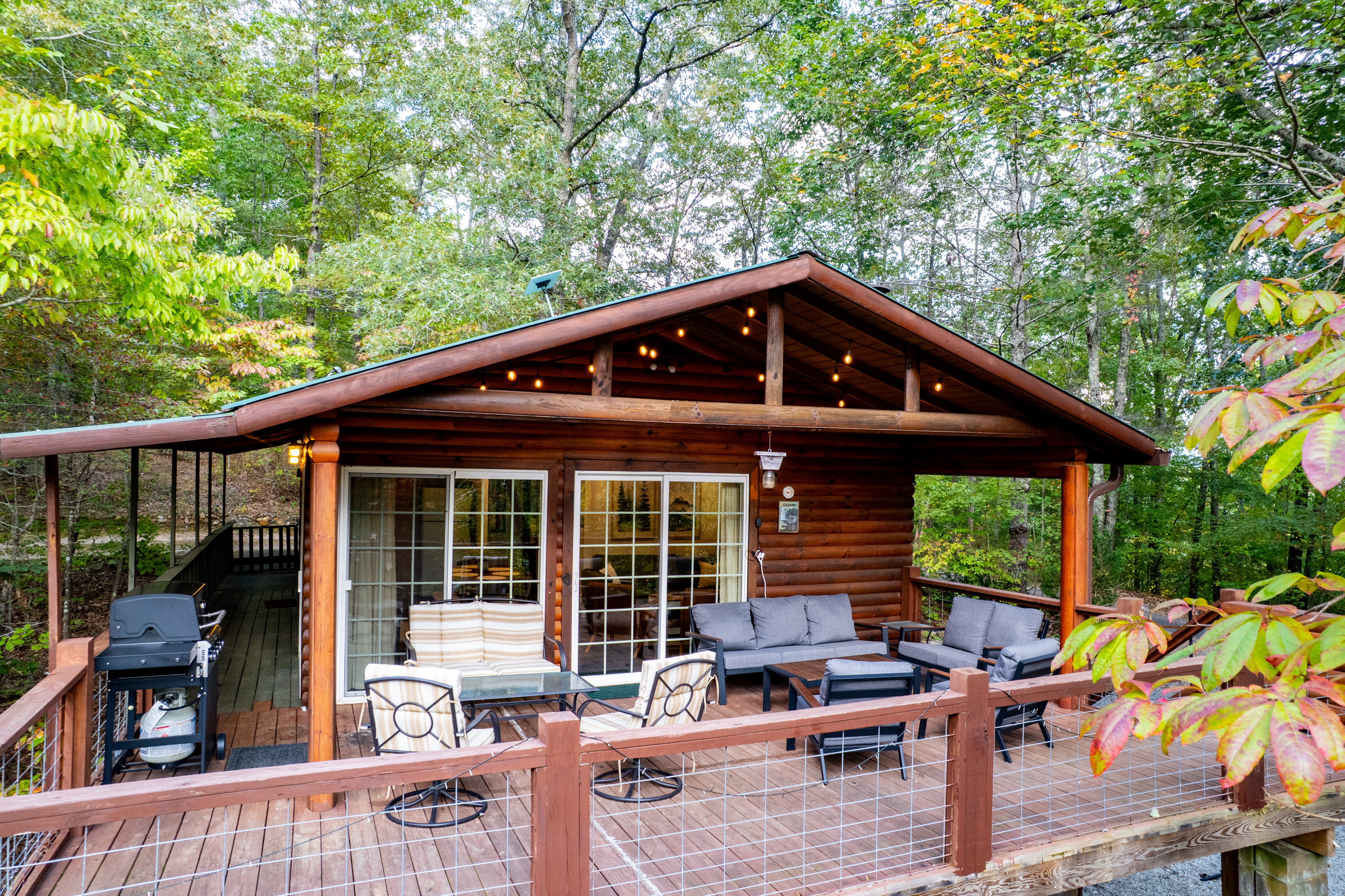 The covered deck on the main level is a favorite hang out spot for good reason!