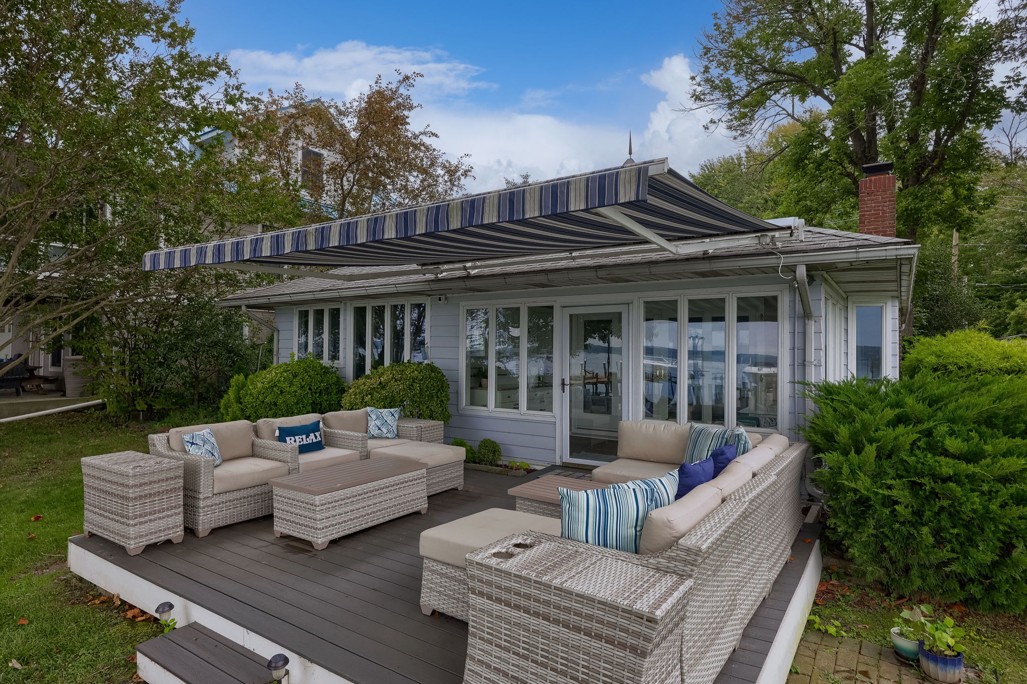 Deck and Outdoor seating area with optional retractable awning