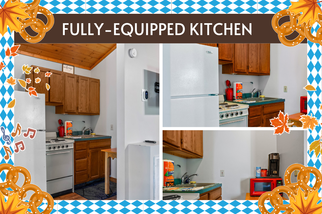 Cook like home in this fully-equipped kitchen—everything you need is here.