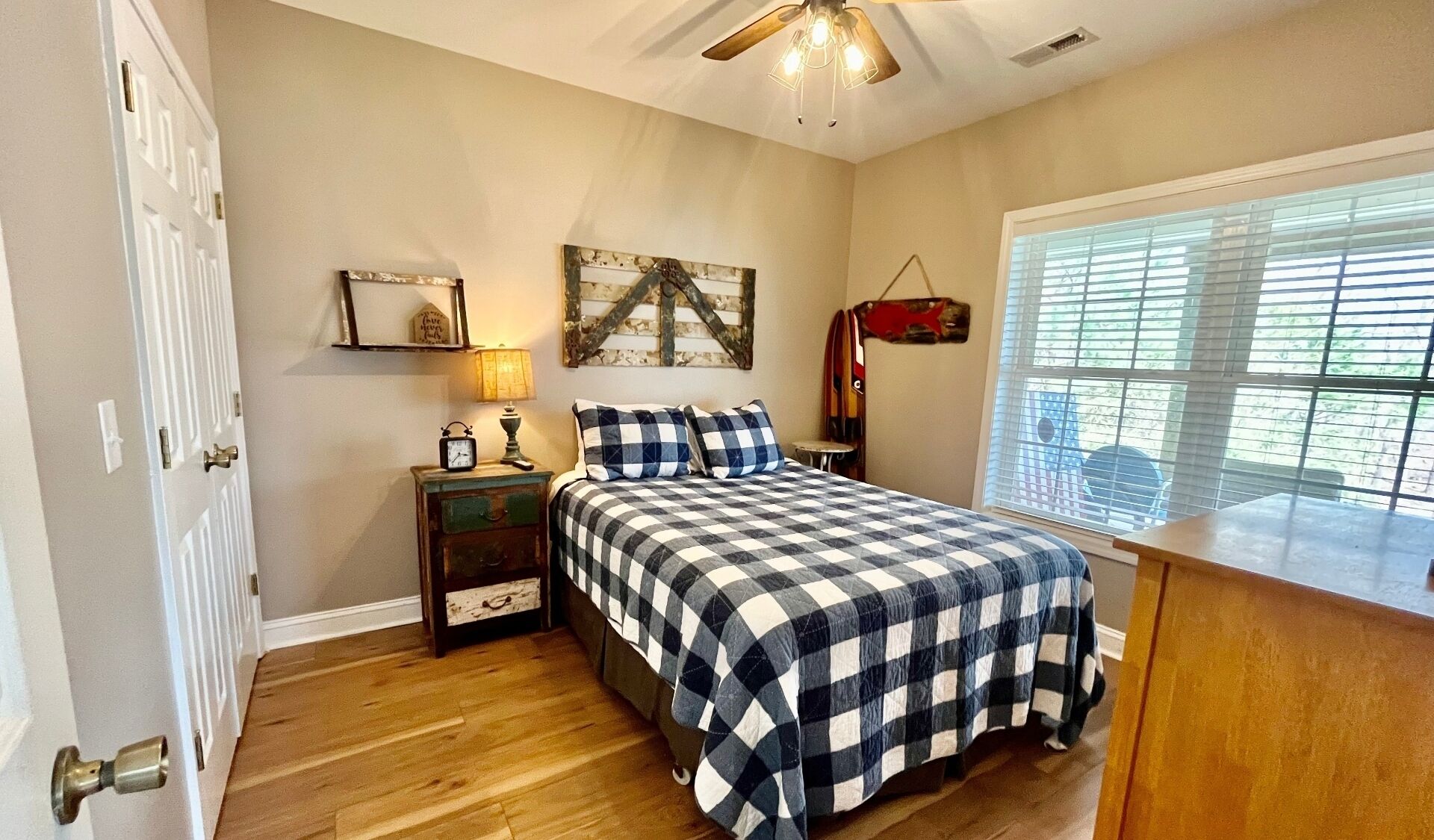 New downstairs bedroom with queen