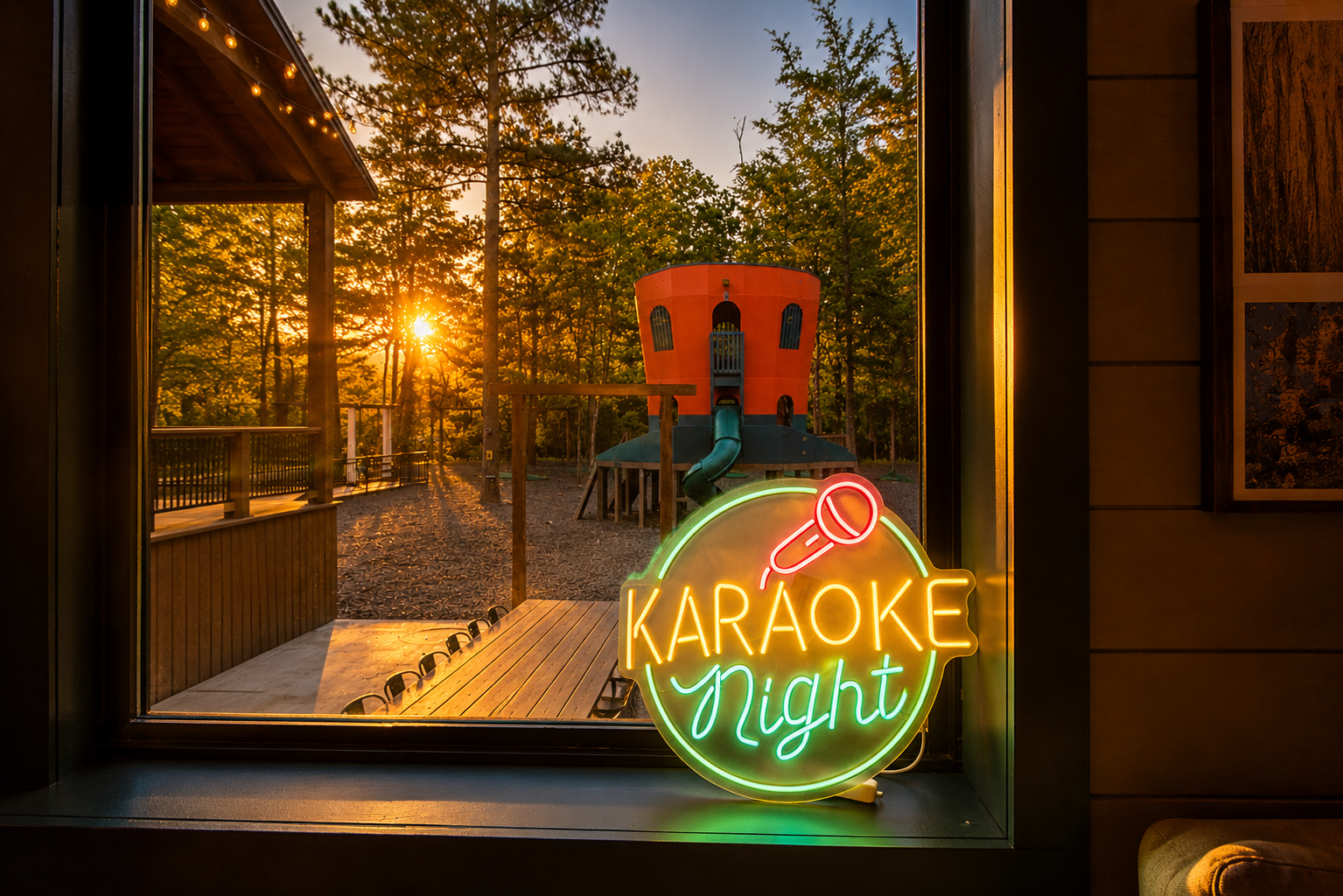 Karaoke Corner: Vibrant sunset views and a festive vibe invite fun-filled evenings!