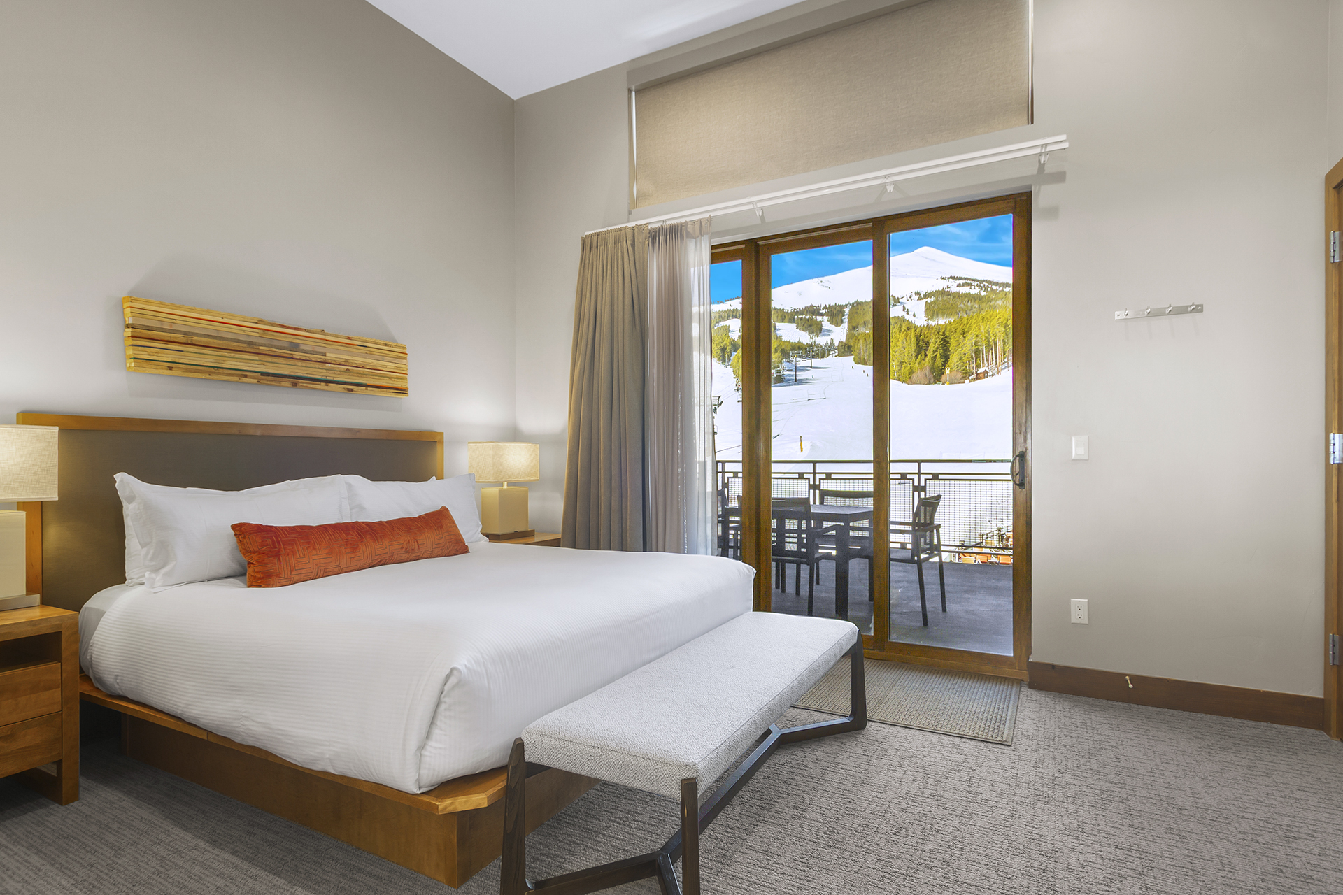 Master bedroom with deck