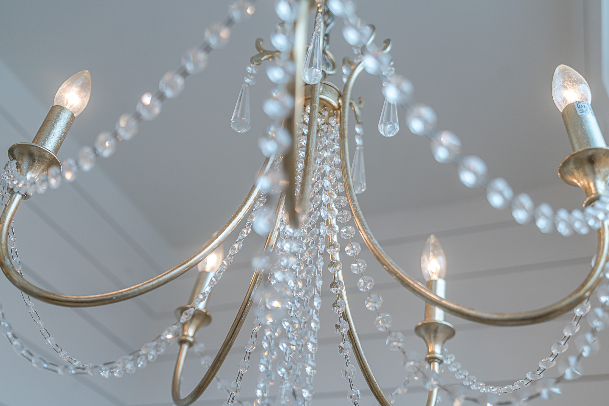 Feel like royalty with the chandelier over the soaking tub.