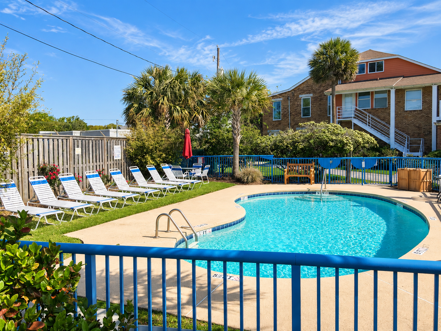 Come relax in the pool!  Lounge chairs are here for...lounging!