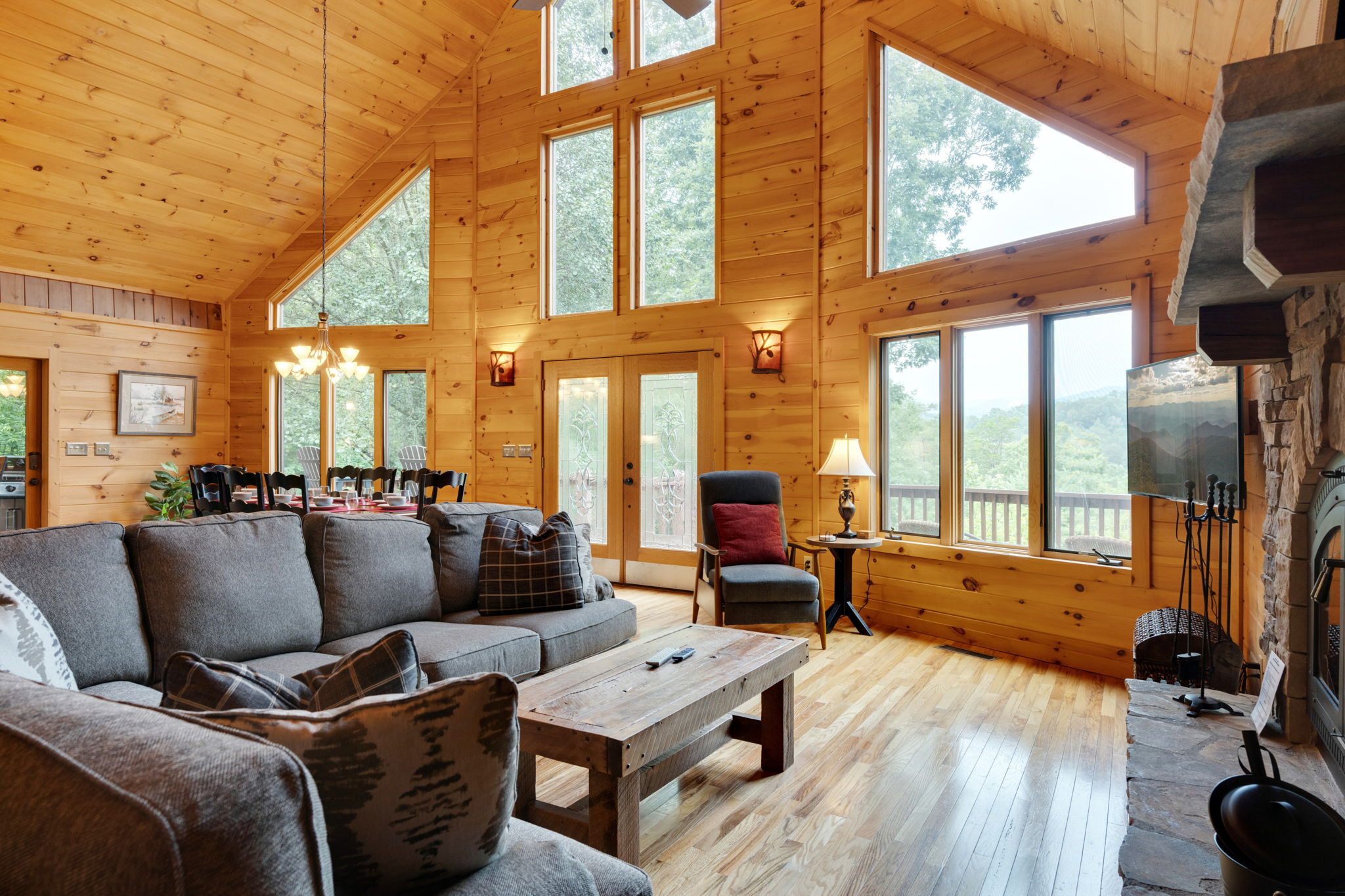 Plenty of sunlight and seating in the living room for everyone to gather.