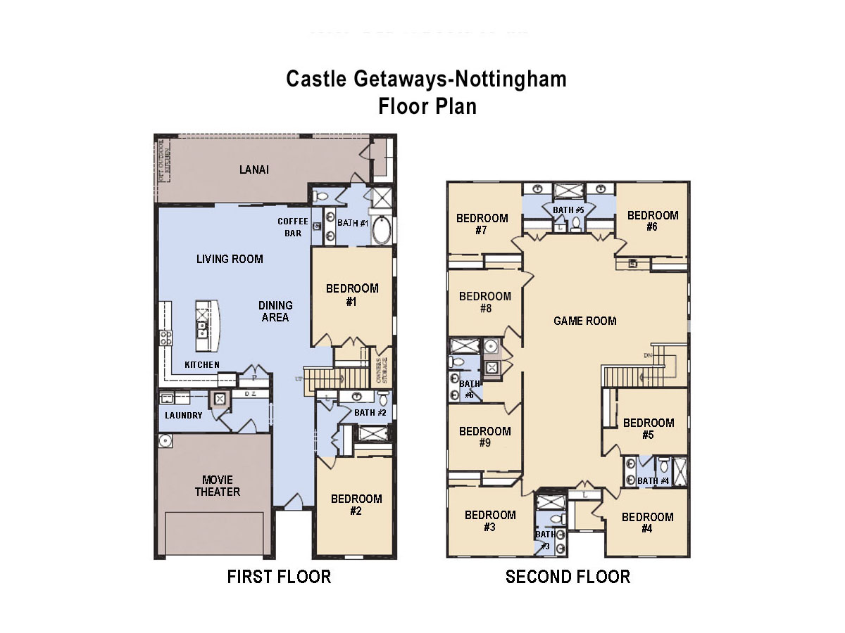 Floor Plan (The above and following bedrooms & bathrooms are labeled per this plan)