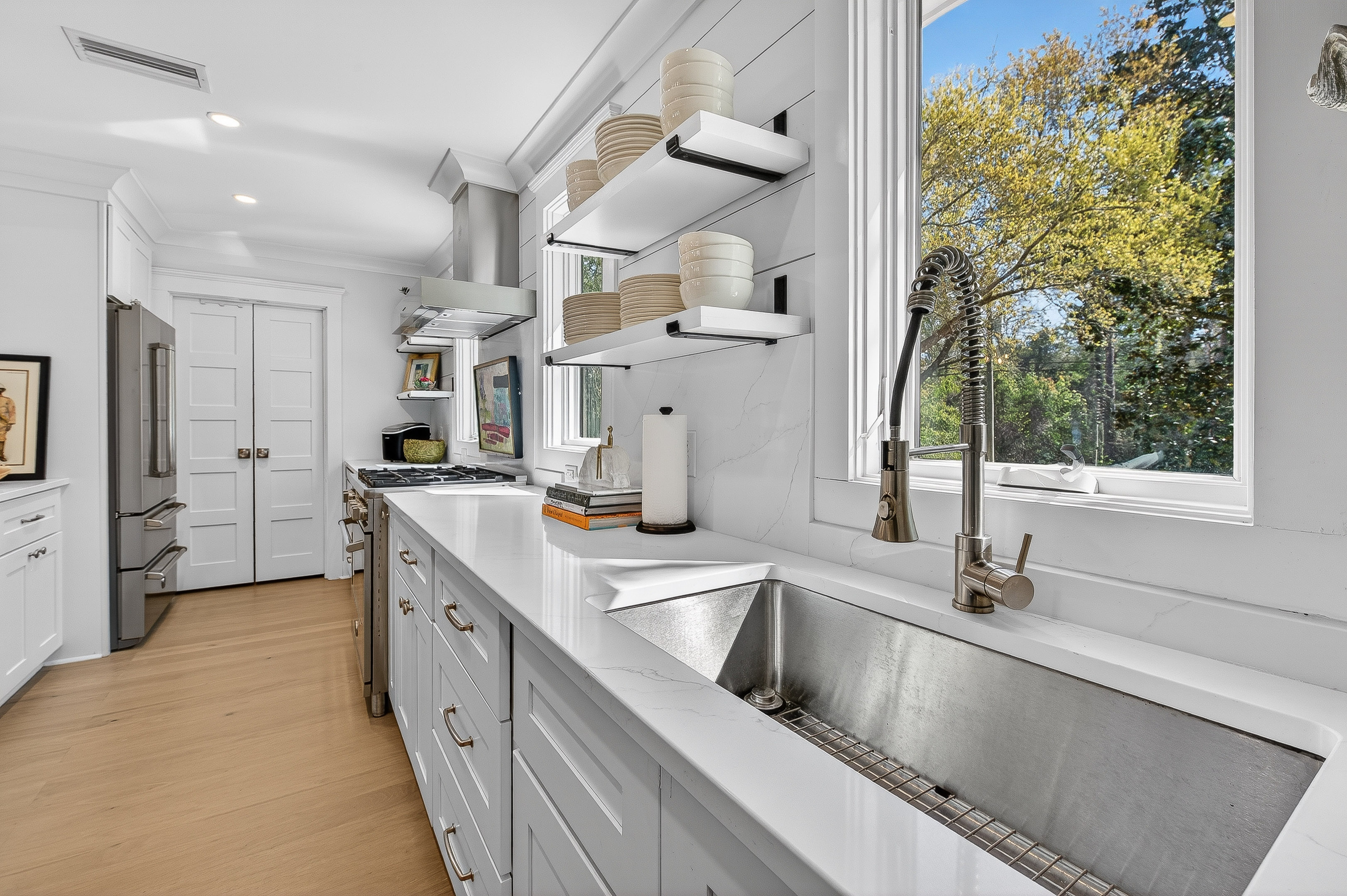 Large farmhouse-style sink perfect for cooking, prepping, and easy cleanup
