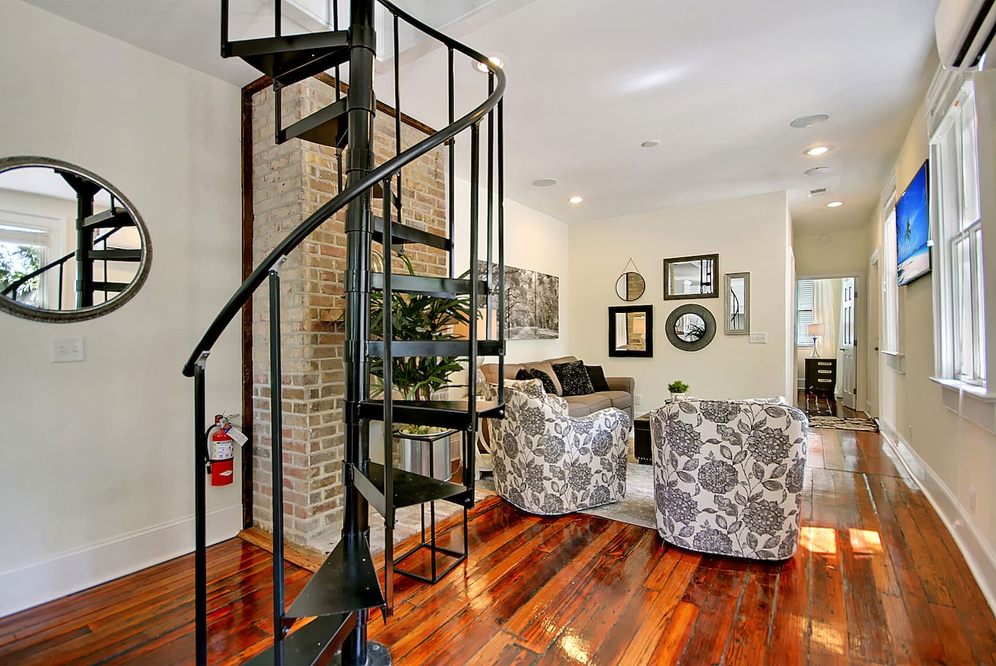 Inside spiral staircase