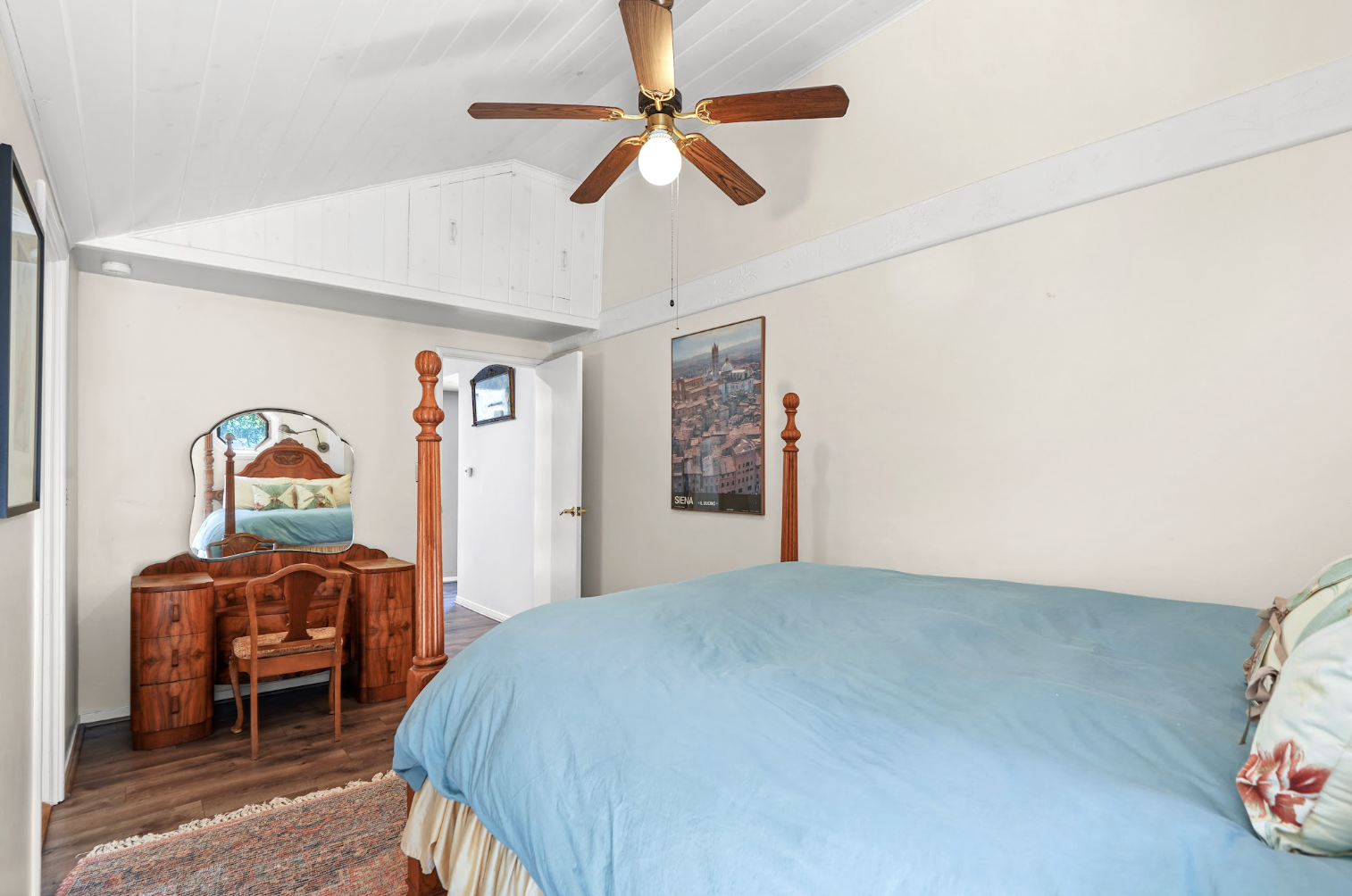 Spacious bedroom with classic charm