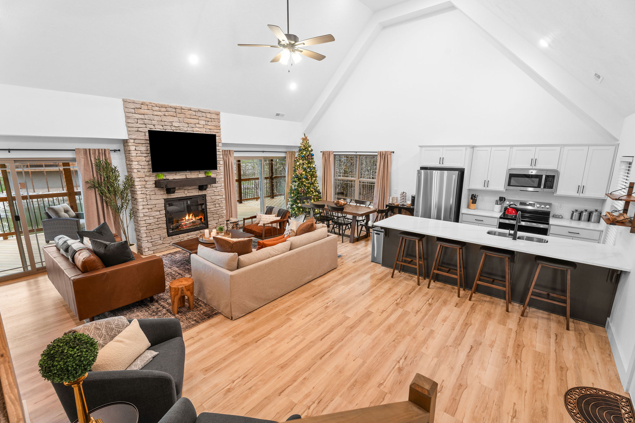 Open-concept living space made for gathering and spending time together.