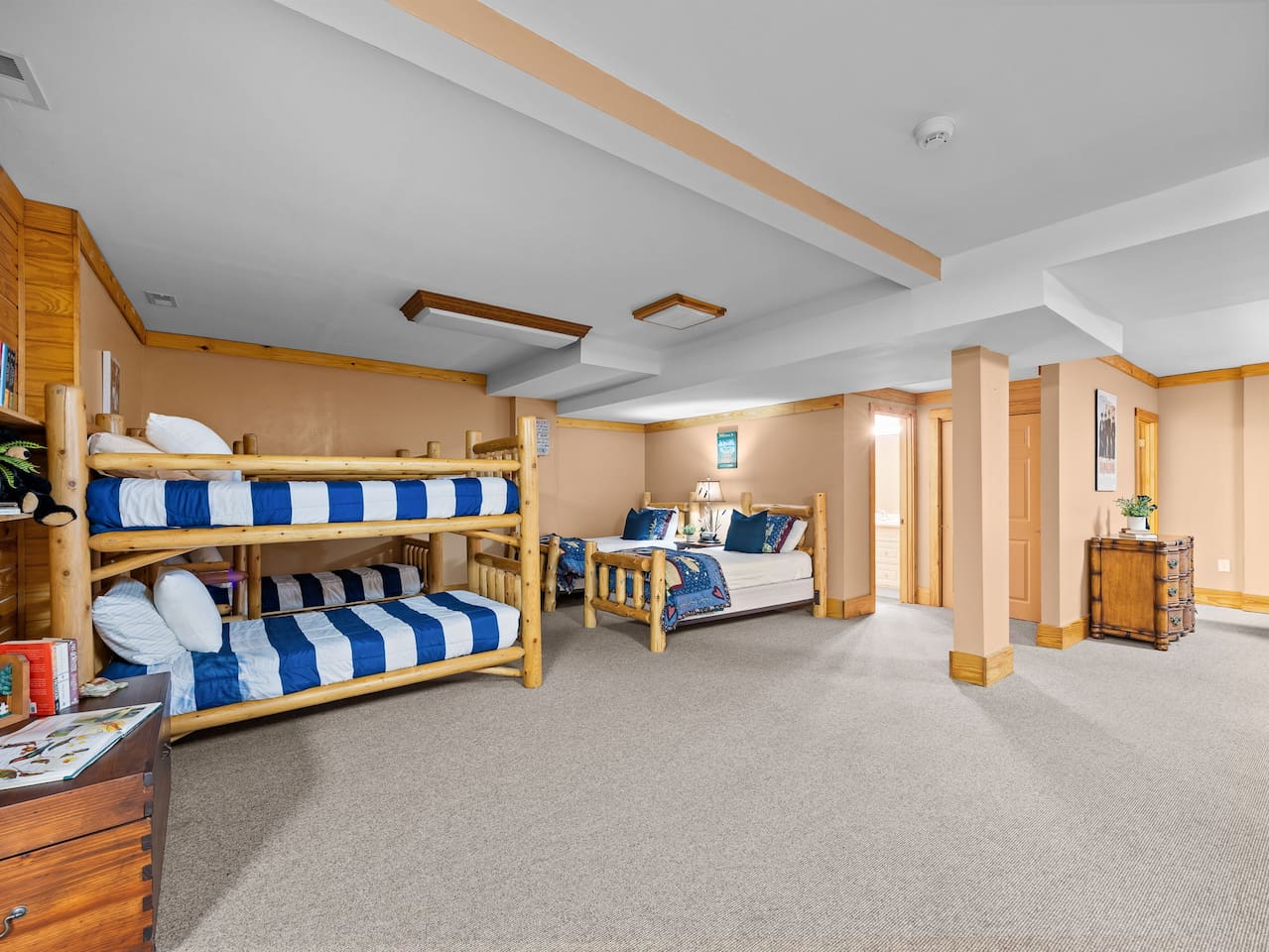 Lower level of the cabin and sleeping areas