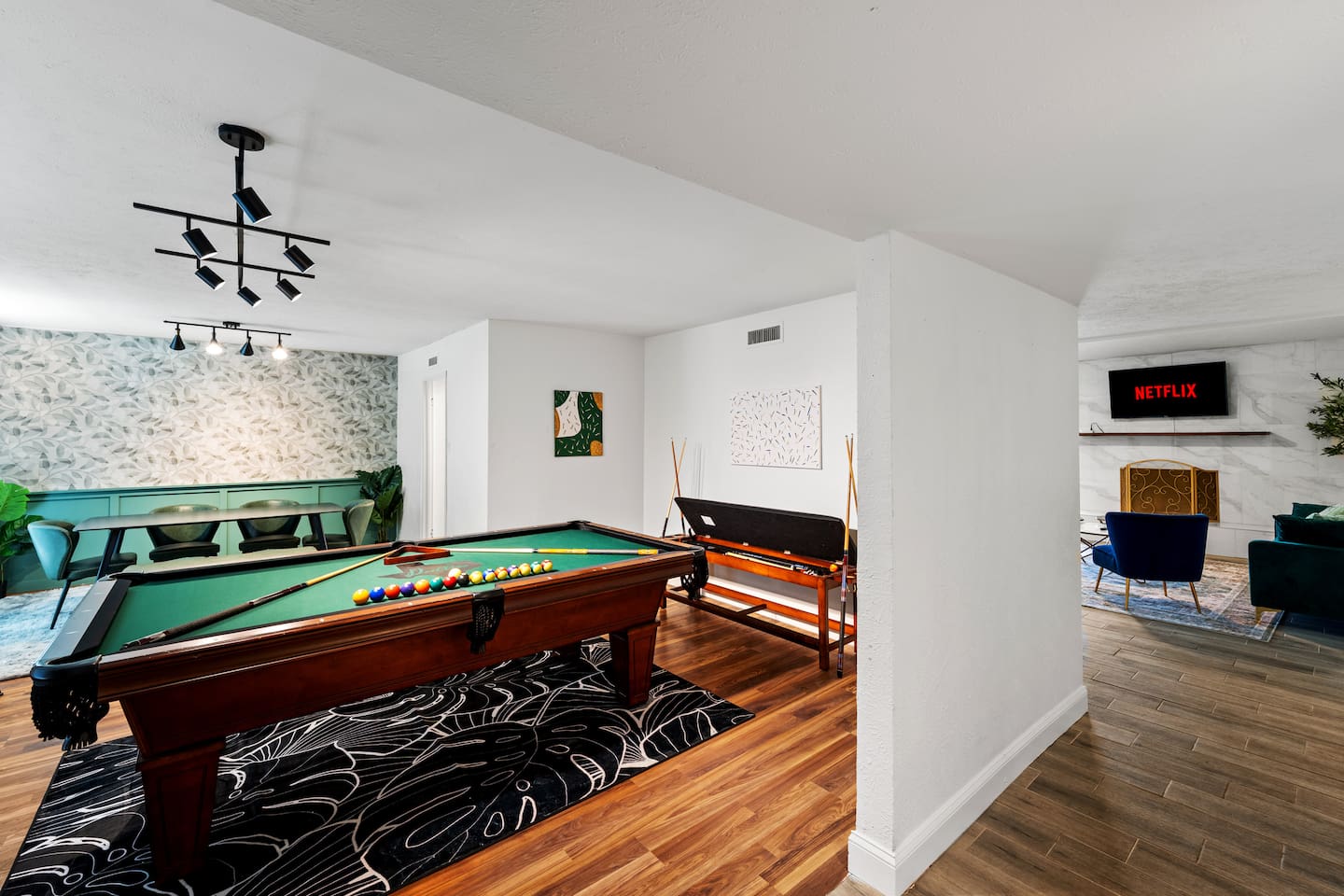 Seamless open layout connects the living, dining, and kitchen spaces for effortless entertaining.