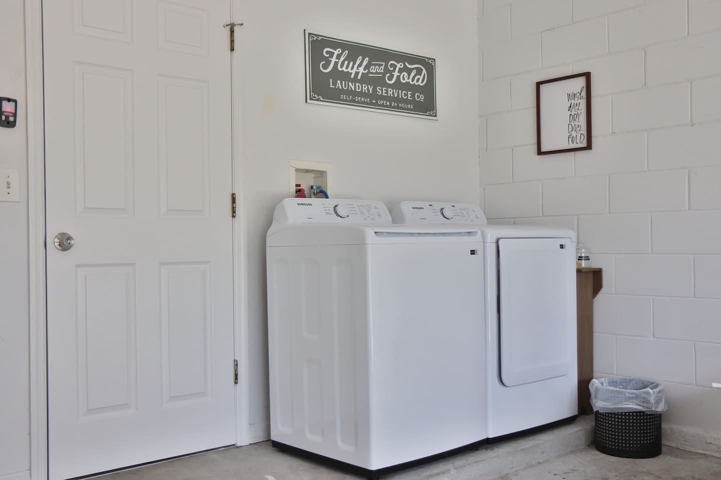Washer and Dryer located in garage