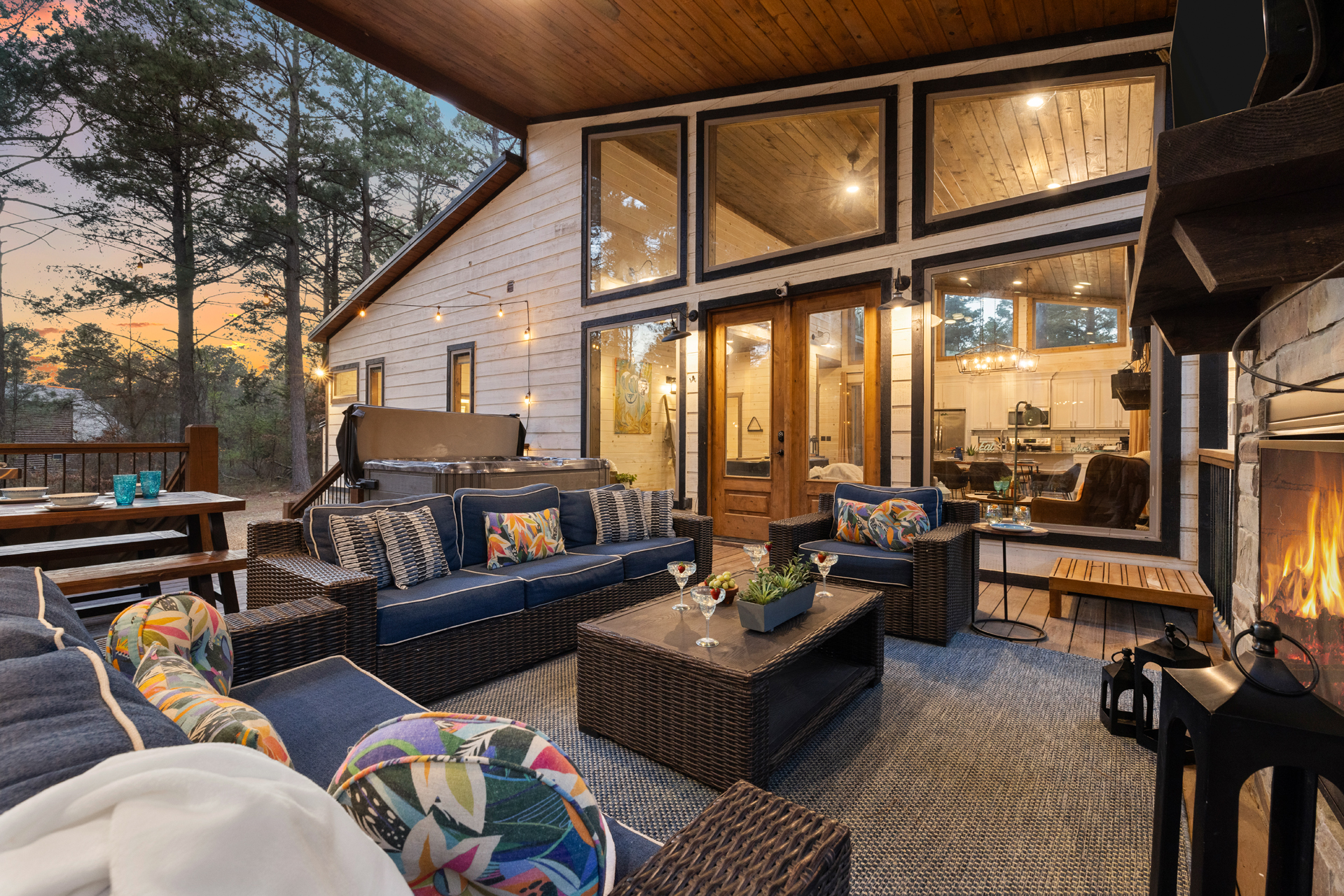 Warm fires, soft seating, and nature all around. Evenings here feel like pure magic.
