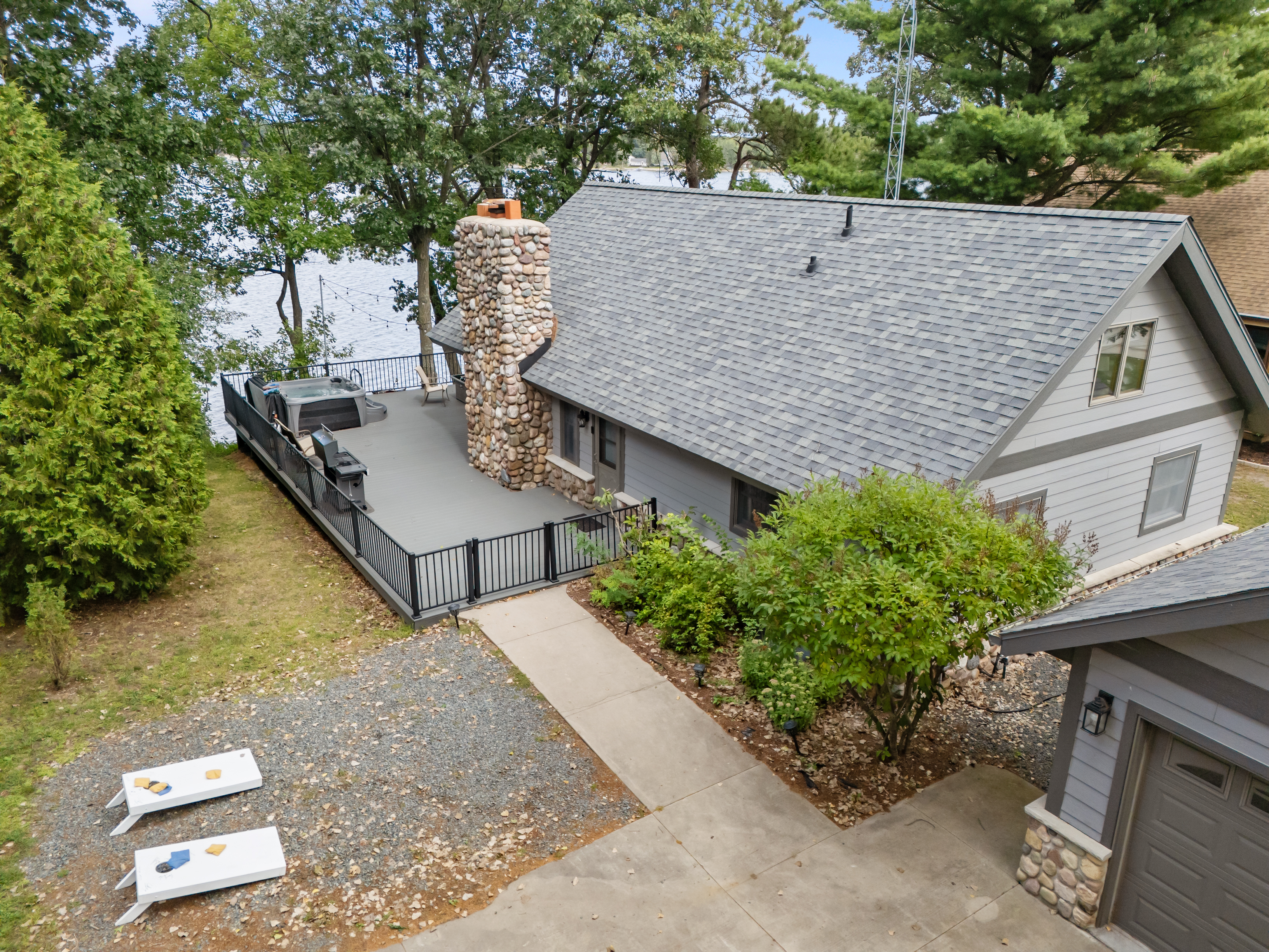Additional parking is available on the rock area—perfect for trailers or extra vehicles
