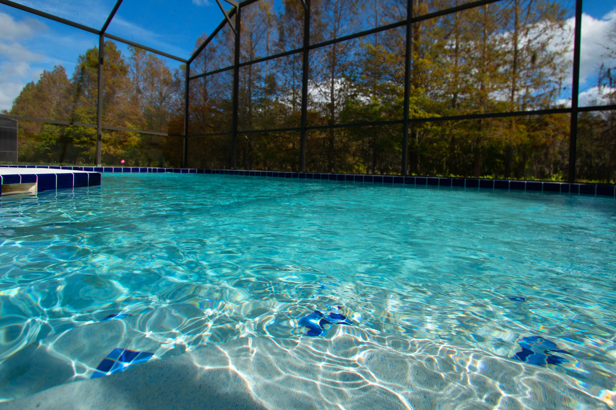 Sunny southern exposure in your Private Screened Patio Pool!