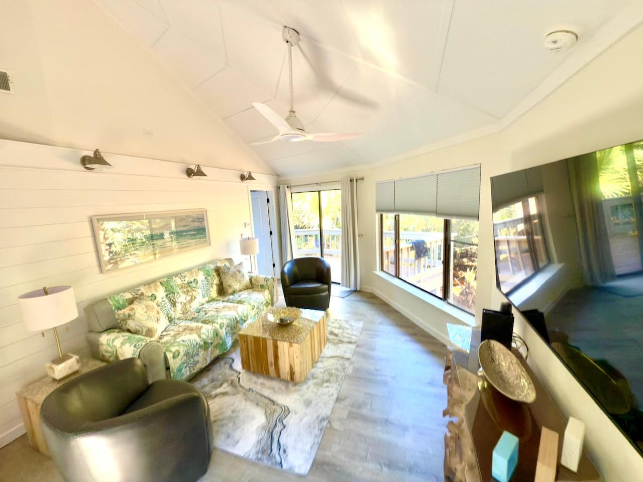 Bright living room with large windows