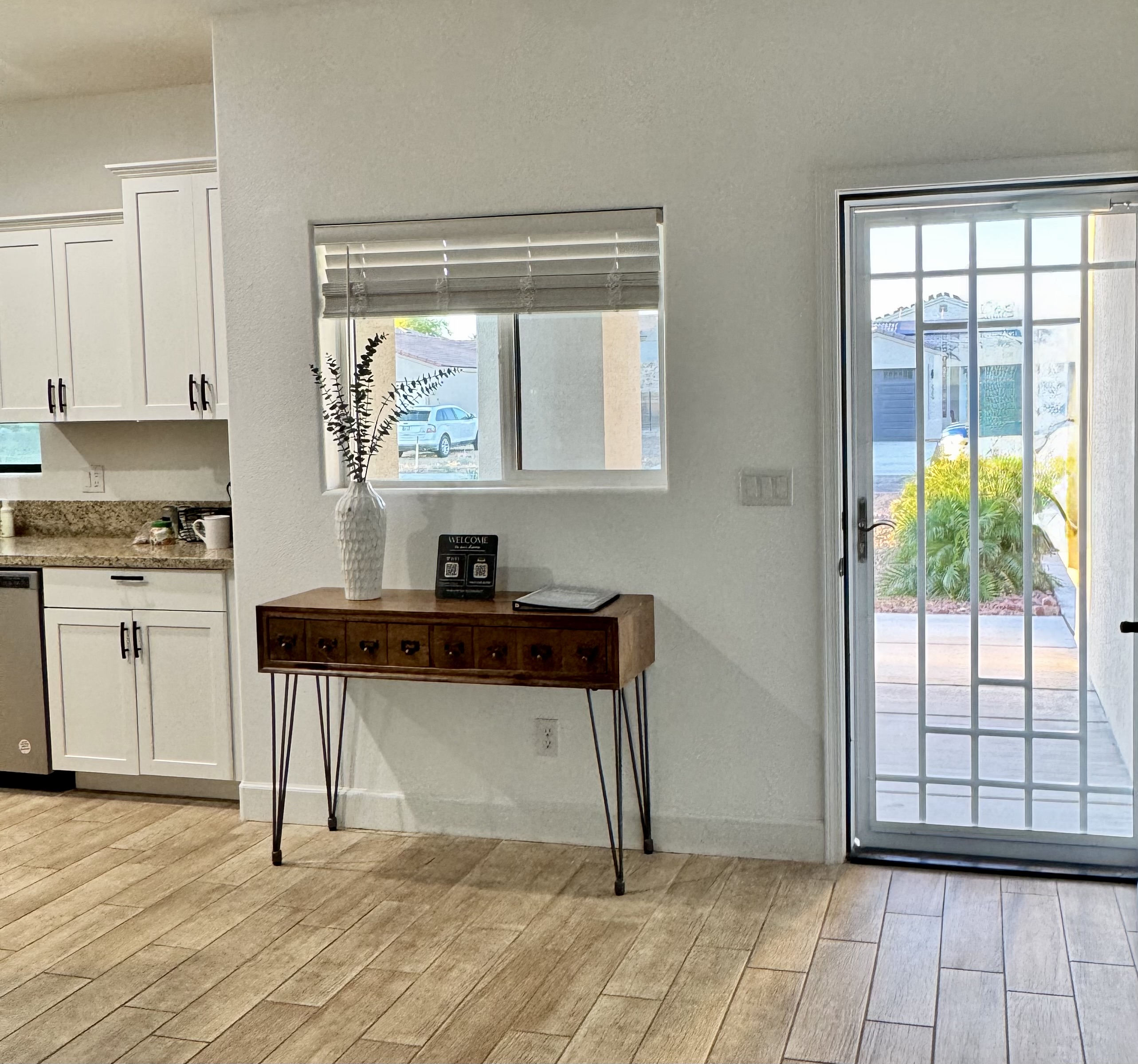 Front entry with immediate access to open concept kitchen 