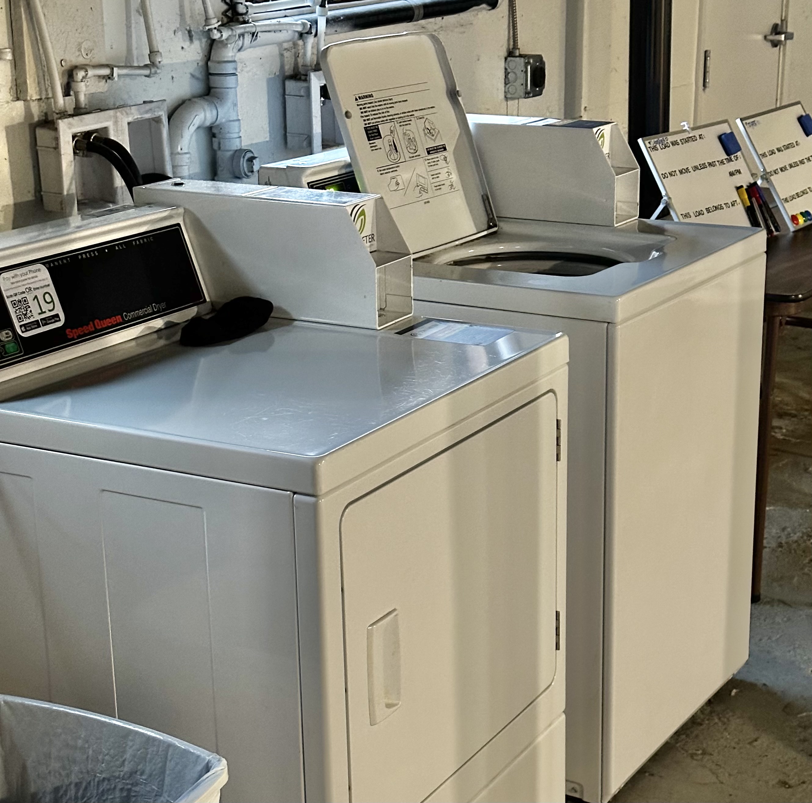 App-operated laundry in basement
