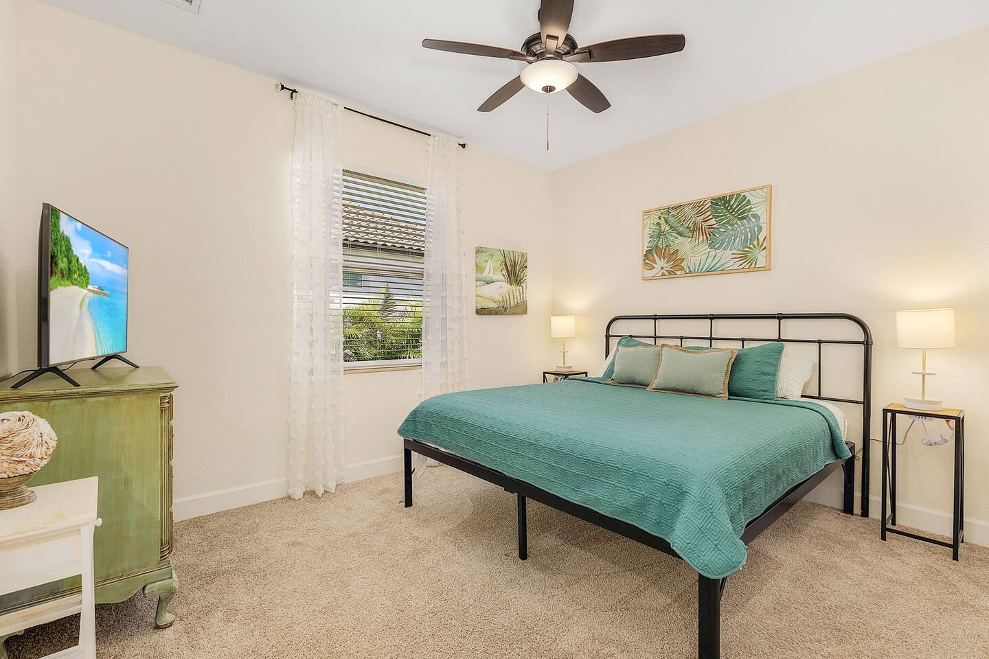 1st Guest bedroom with King-size and TV!